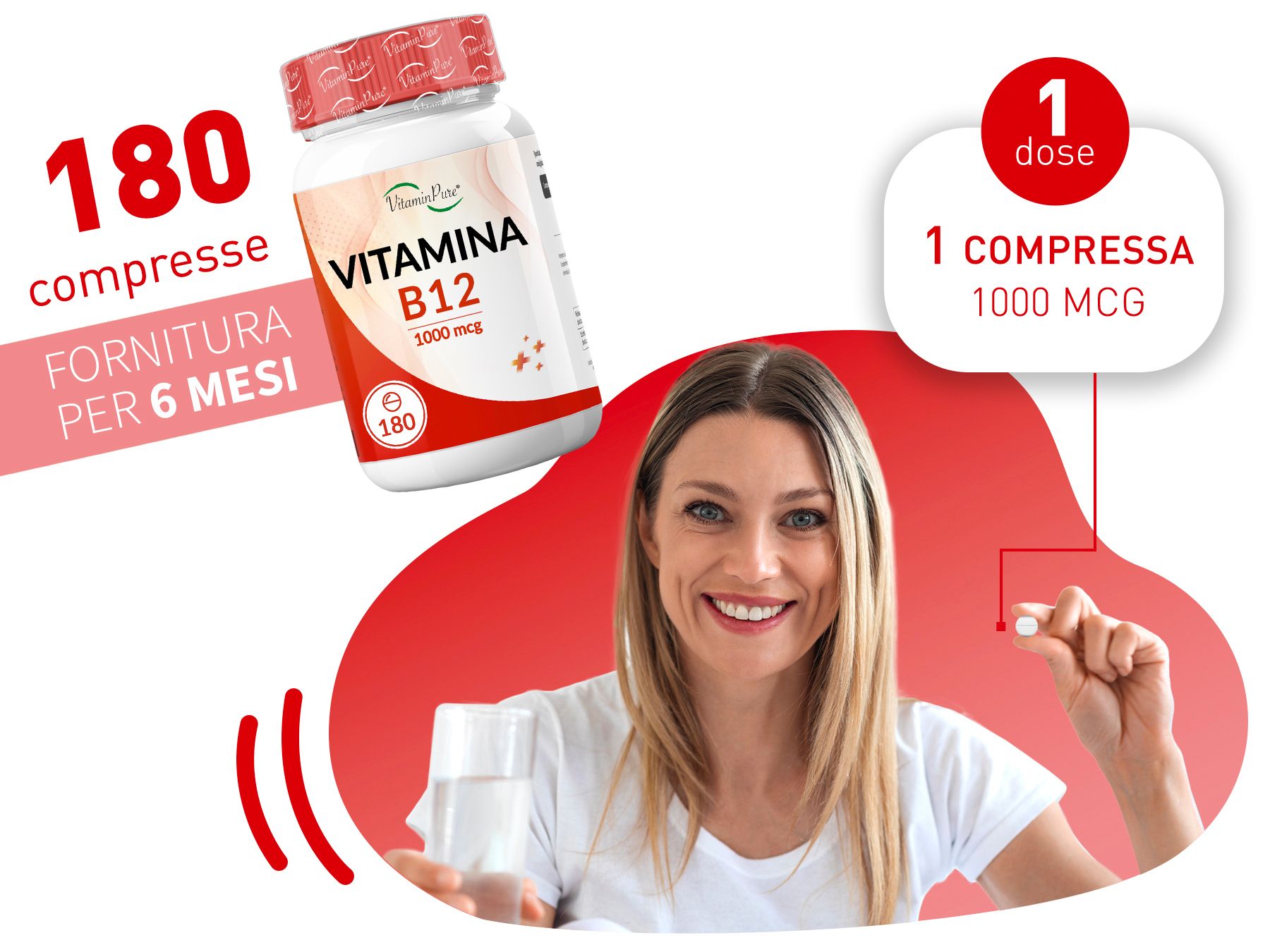 VitaminPure® Vitamina B12 Alto dosaggio 1000 mcg