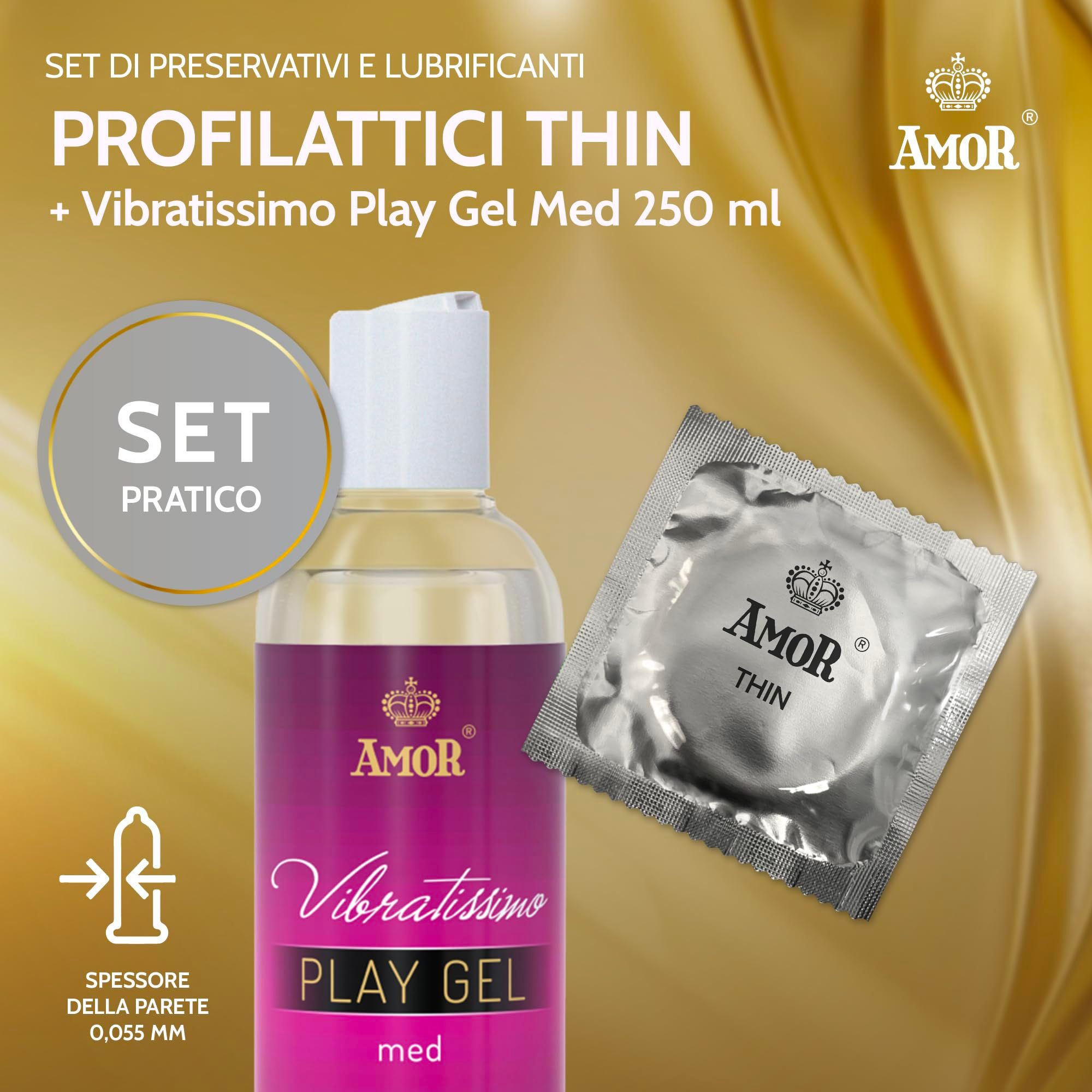 AMOR Strong Preservativi + PlayGel Silicone Set