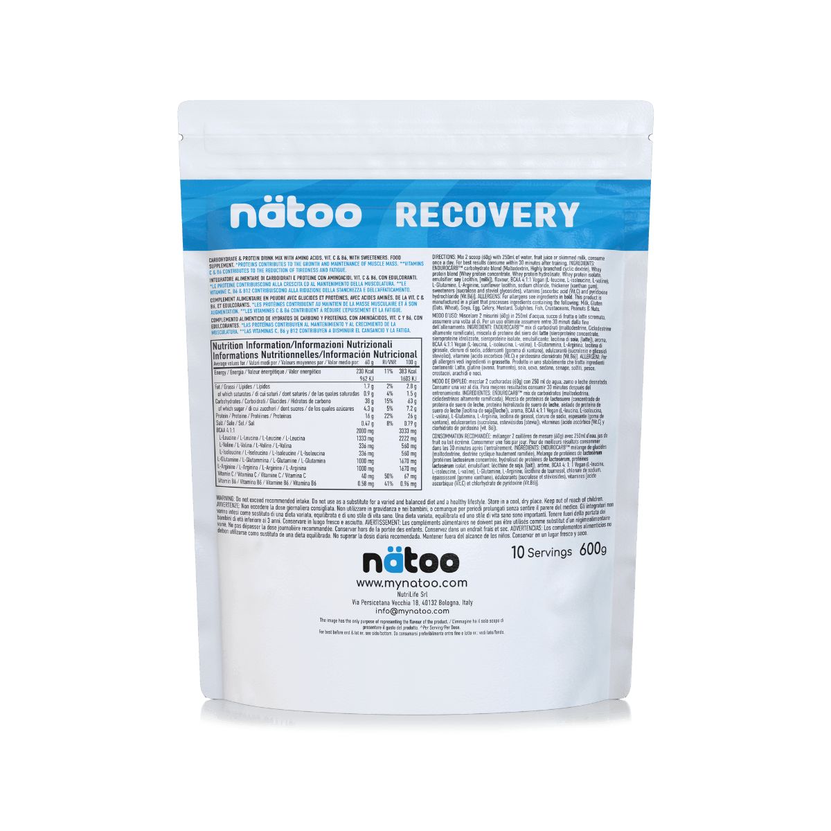 Natoo Recovery Recupero Muscolare gusto Vaniglia