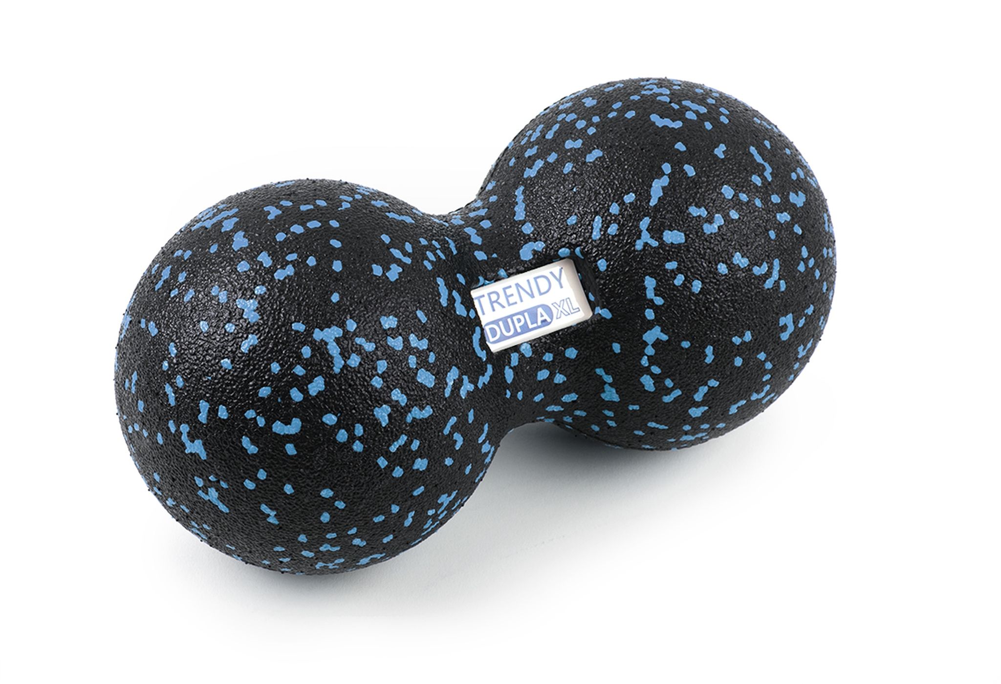 Palla duo fascia nera con pois blu. Logo Trendy Dupla XL. Due sfere collegate.
