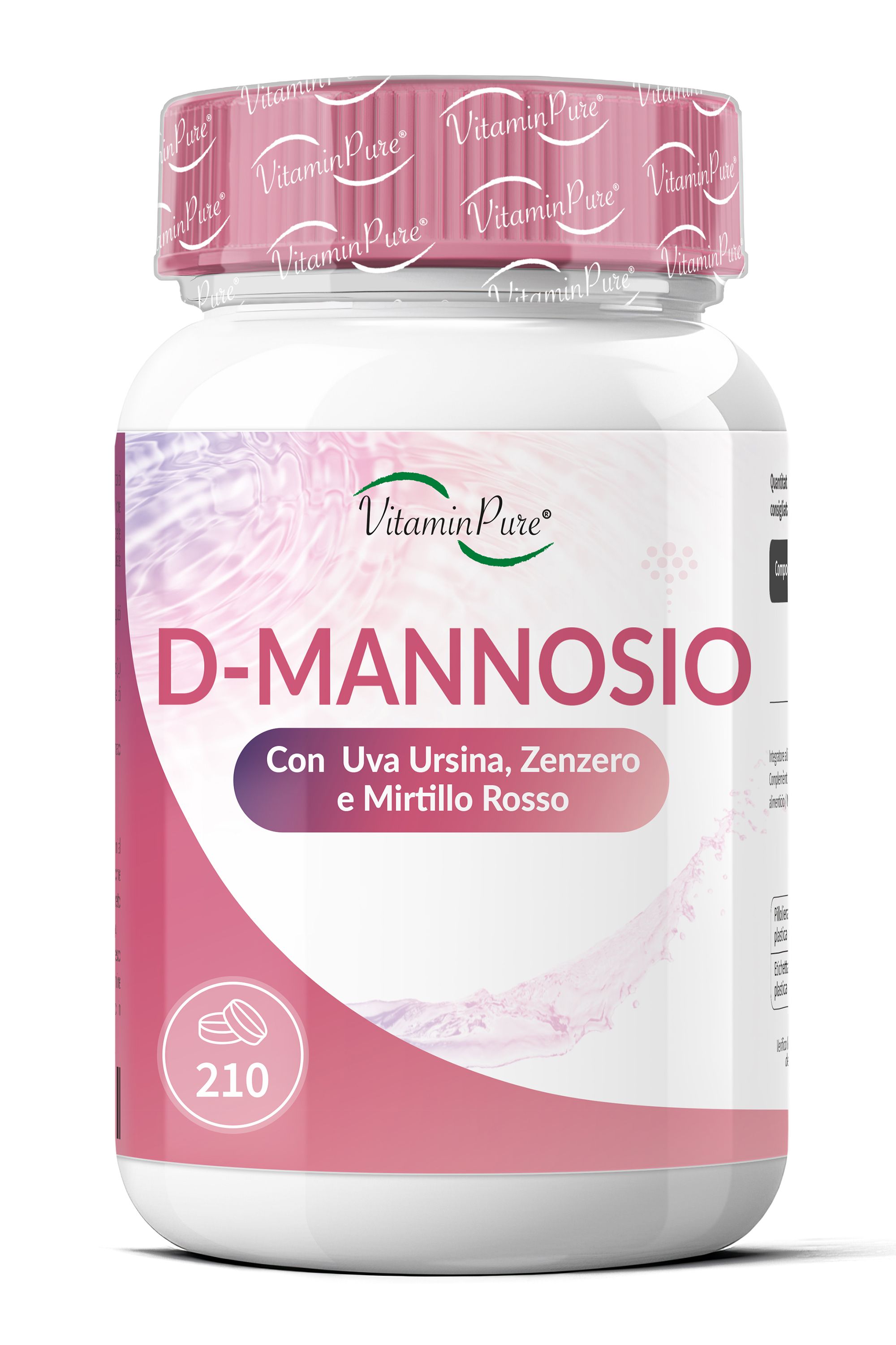 VitaminPure® D-Mannosio Puro 2000mg Integratore Cistite con Estratti Naturali