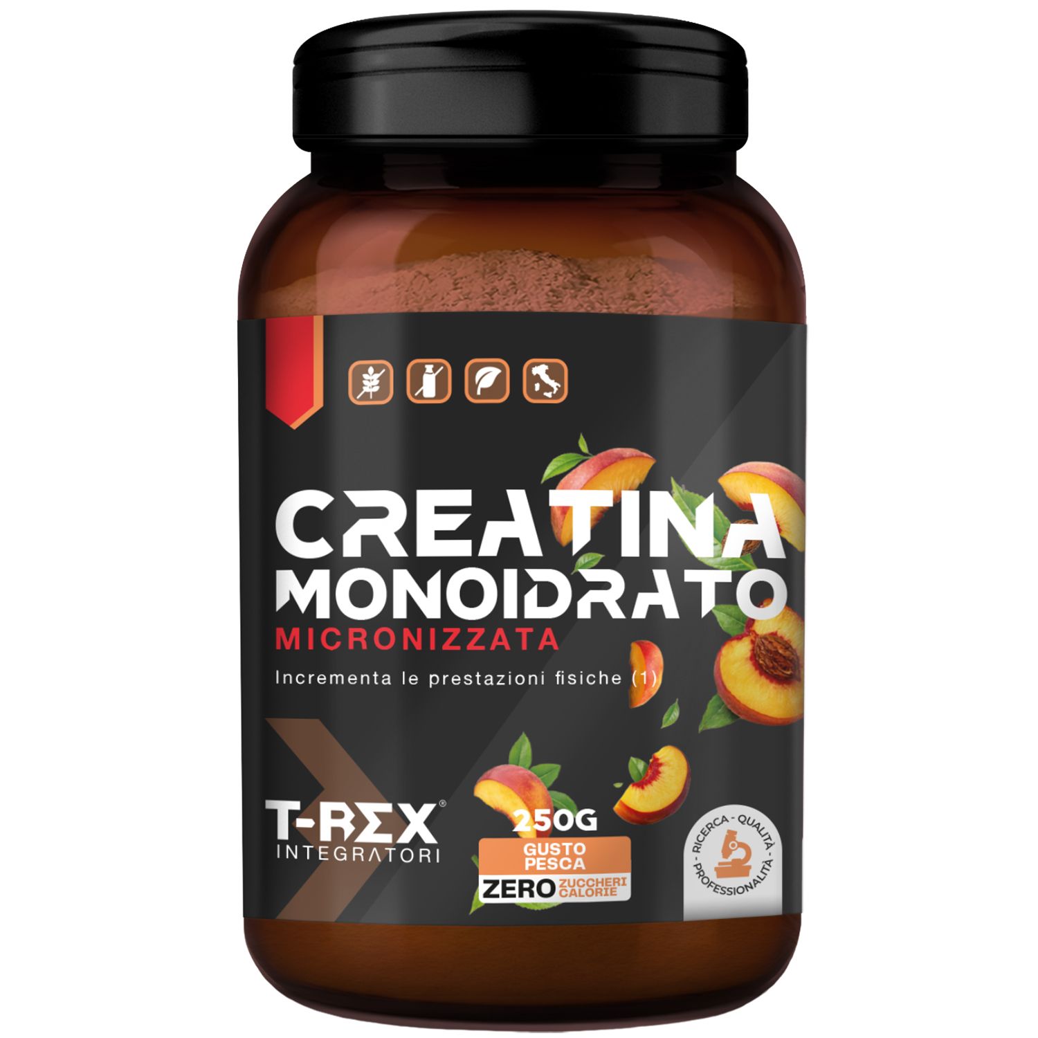 T-Rex Integratori Creatina Monoidrato Micronizzata polvere Pesca 250 g