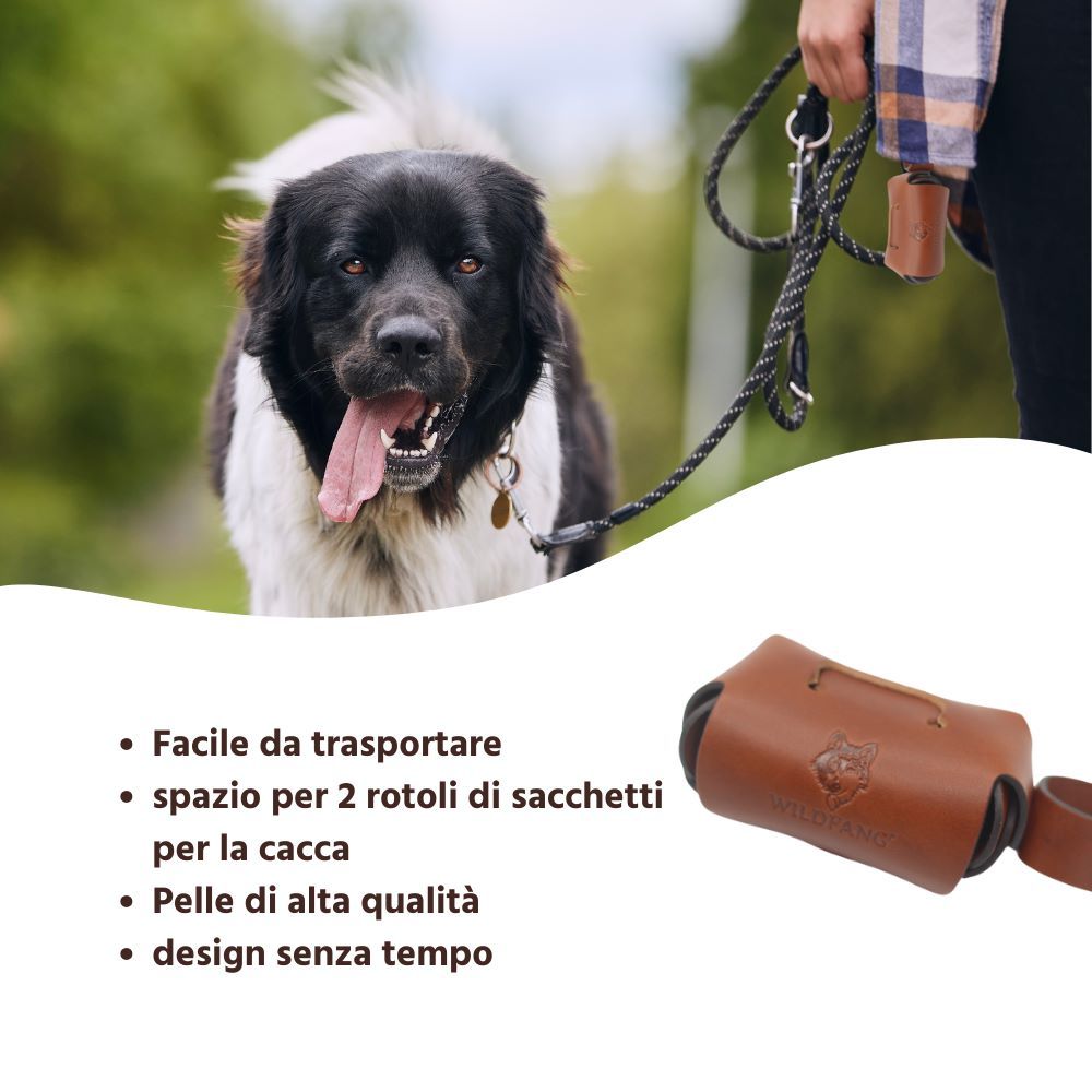 Wildfang - Distributore di sacchetti per la cacca in pelle