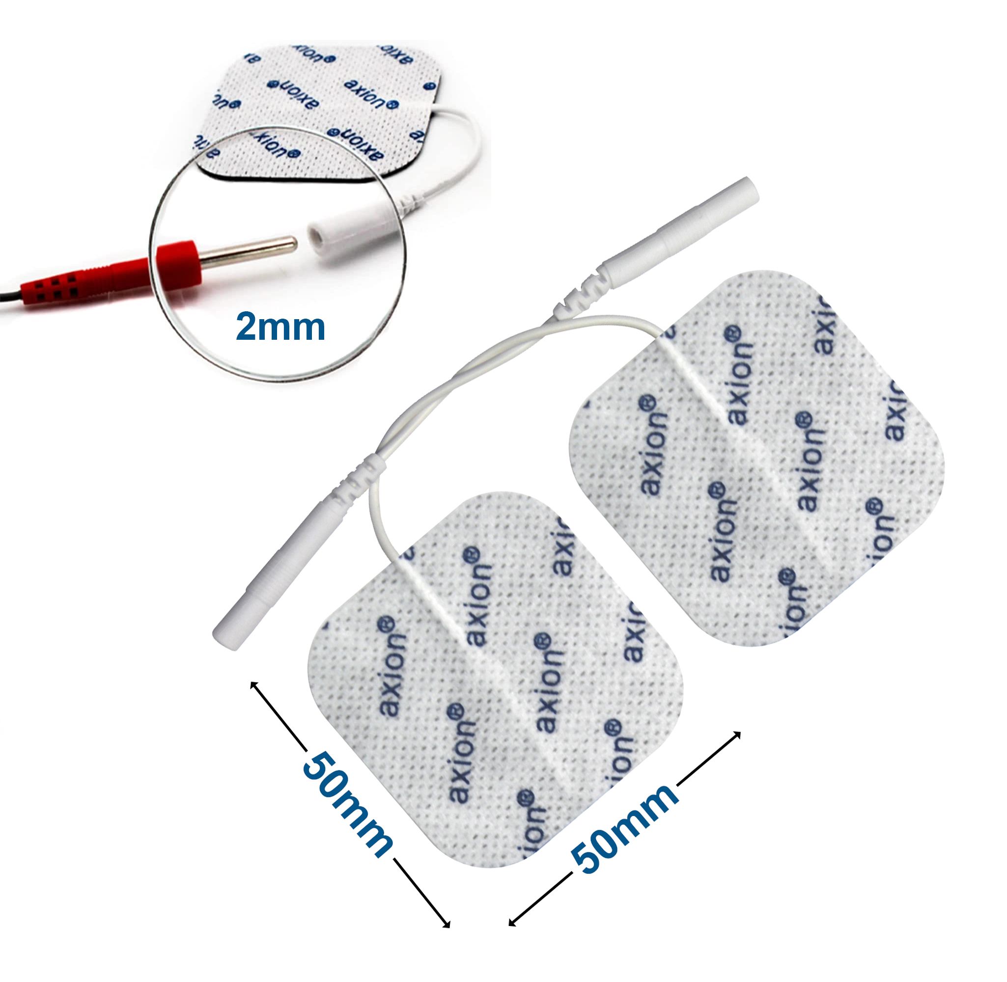 axion pads autoadesivi per elettrodi, 5x5 cm - compatibili con axion, Prorelax, Promed, ecc.