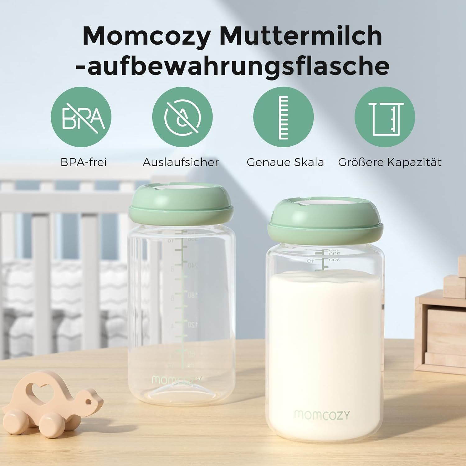 Conservazione naturale del latte materno con biberon per bambini Momcozy