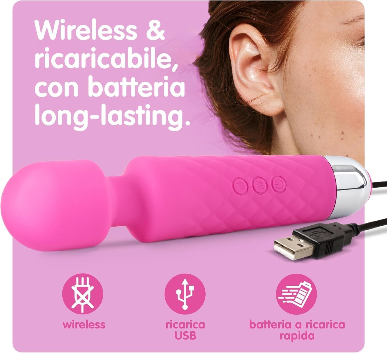Oliver James Vibratore per donne – Silenzioso e potente, colore rosa