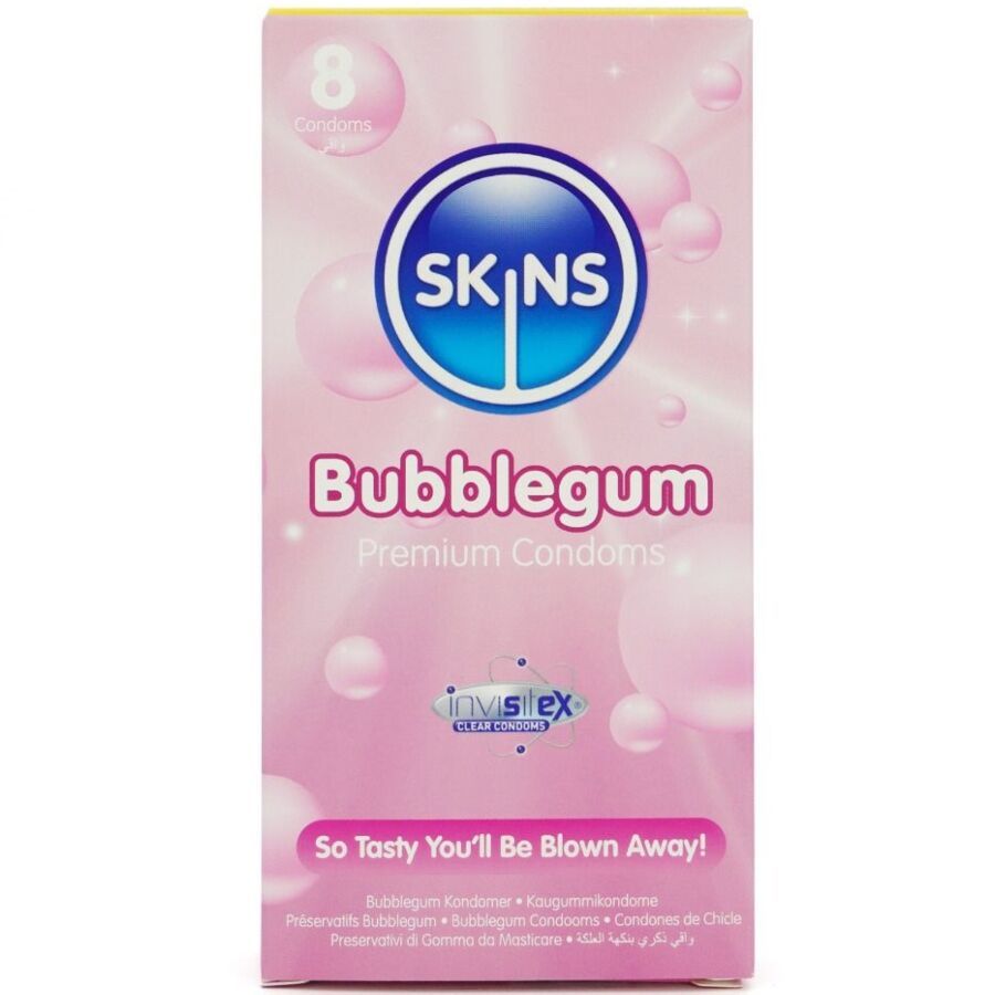 Confezione da 8 preservativi Skins Bubblegum Premium.