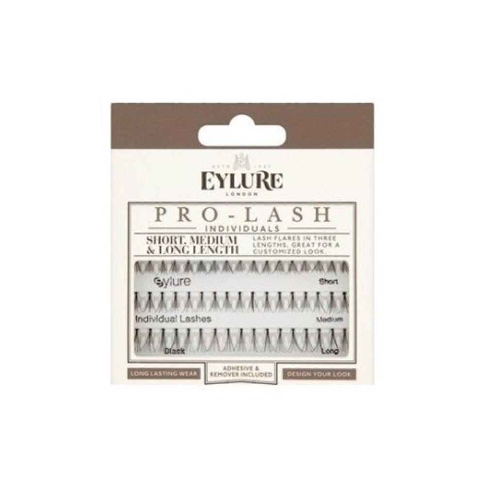 Ciglia finte individuali Eylure Pro-Lash: ciglia corte, medie e lunghe in confezione.