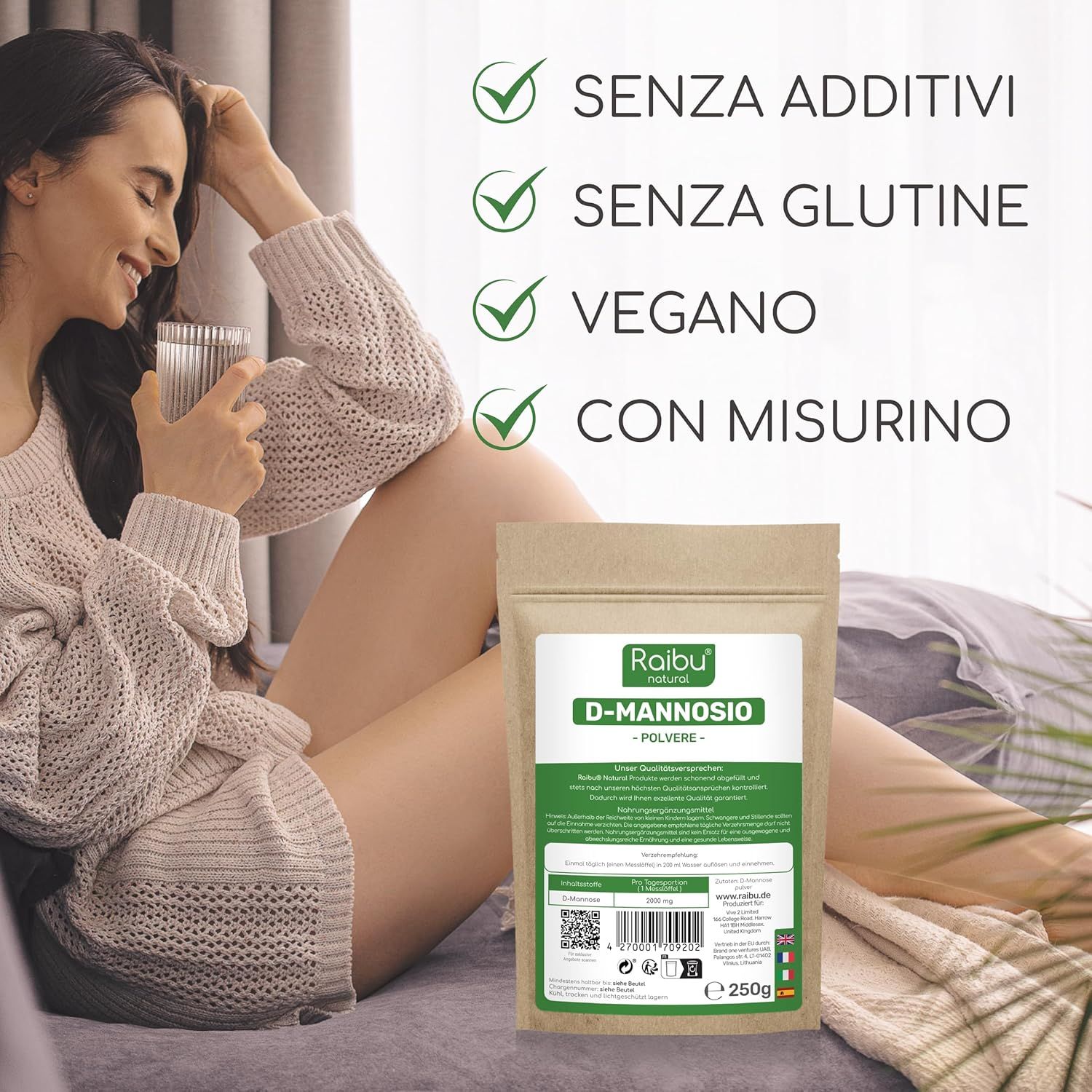 D-Mannosio Polvere Pura 250g - RAIBU