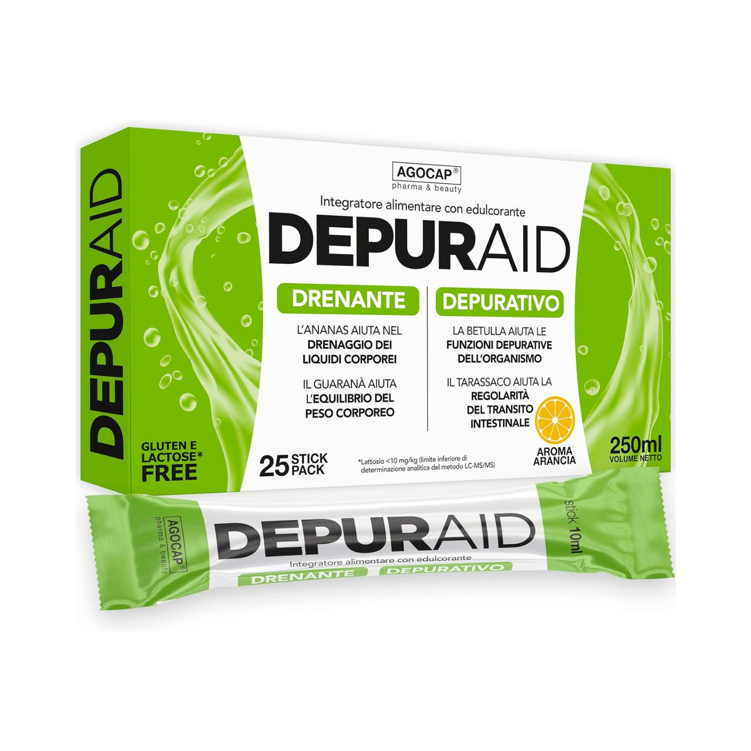 agocap - Integratore Detox Depurativo  e Drenante   25 Stick Pack