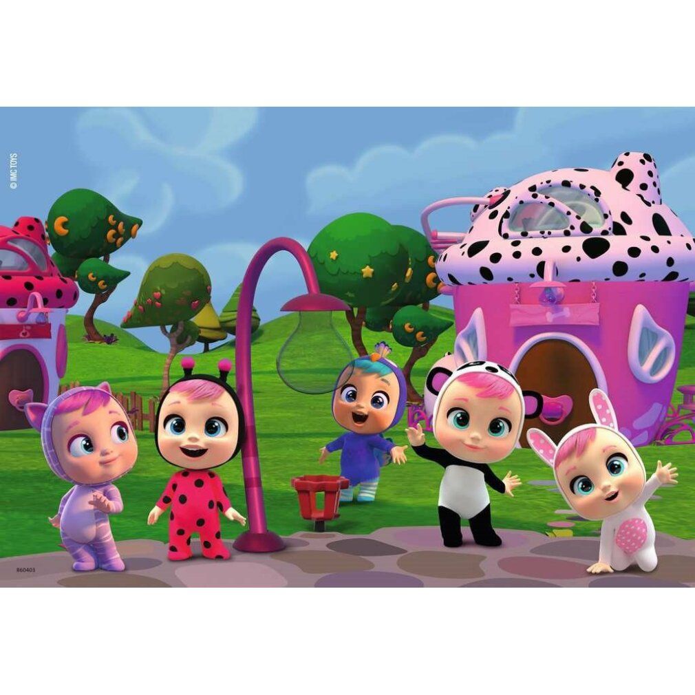 Immagine del puzzle con personaggi Cry Babies. Personaggi in costume davanti a case e alberi.