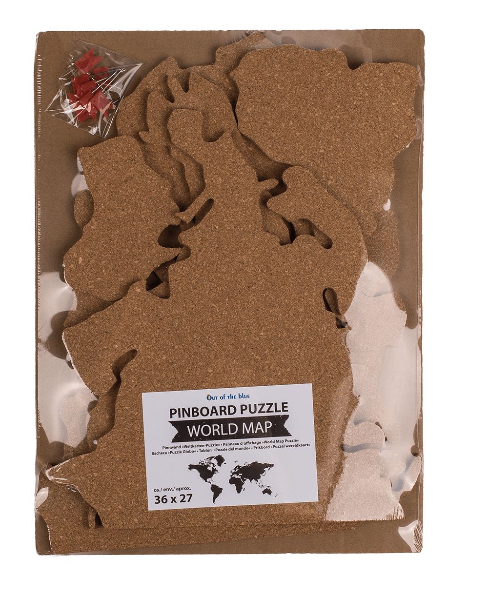 Bacheca OOTB, puzzle mappa del mondo in sughero