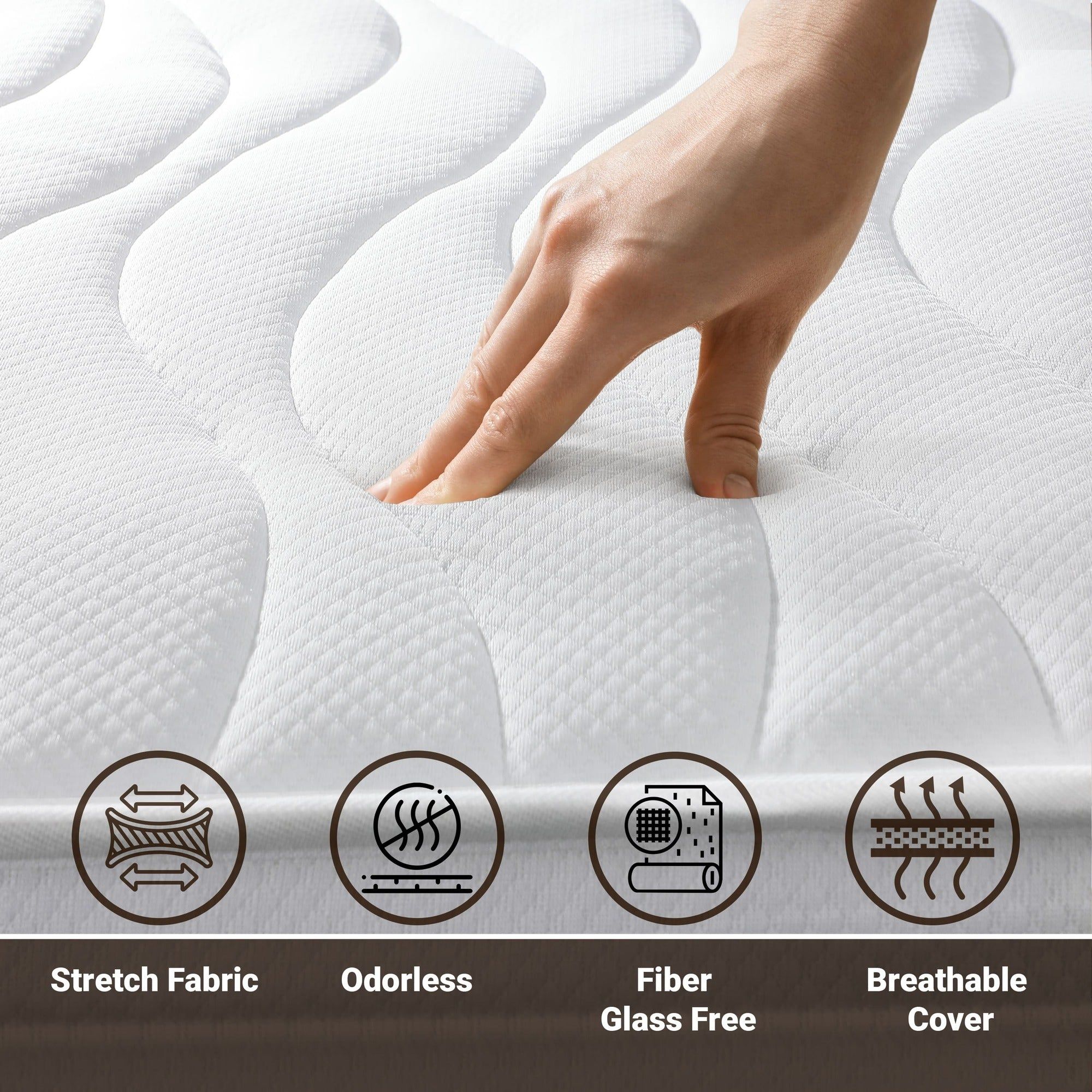 The White Stone Materasso a molle Insacchettate e Memory singolo 90x200 altezza 20 cm
