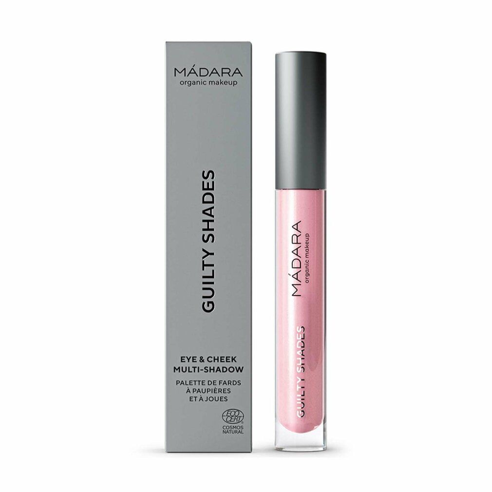 Ombretto e guance rosa Madara. Con confezione grigia. Testo: Guilty Shades, Eye & Cheek Multi-Shadow, Cosmos Natural.