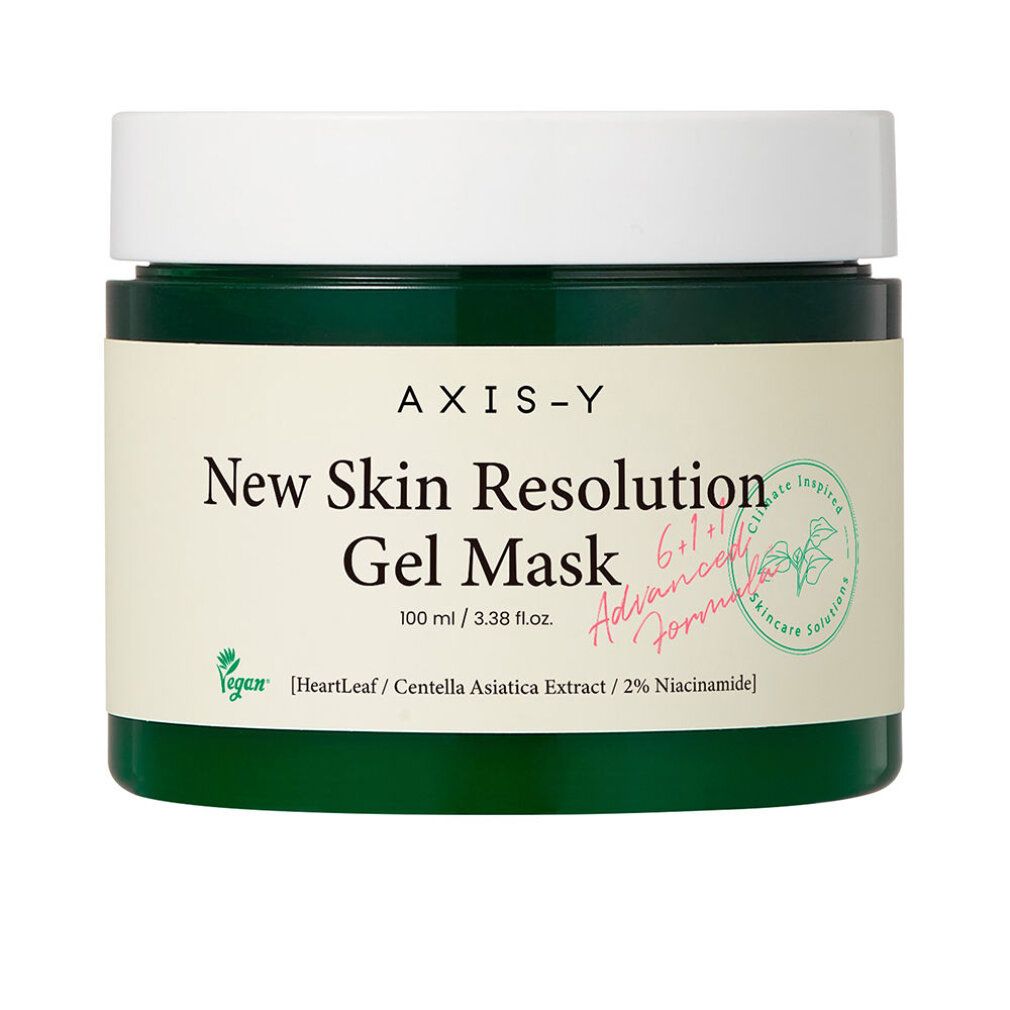 Axis-Y New Skin Resolution Gel Mask, 100ml, con ingredienti.