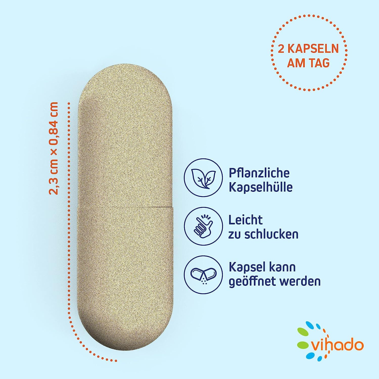 Vihado Skin Vitamins - cura della pelle dall'interno con zinco, biotina e vitamina A