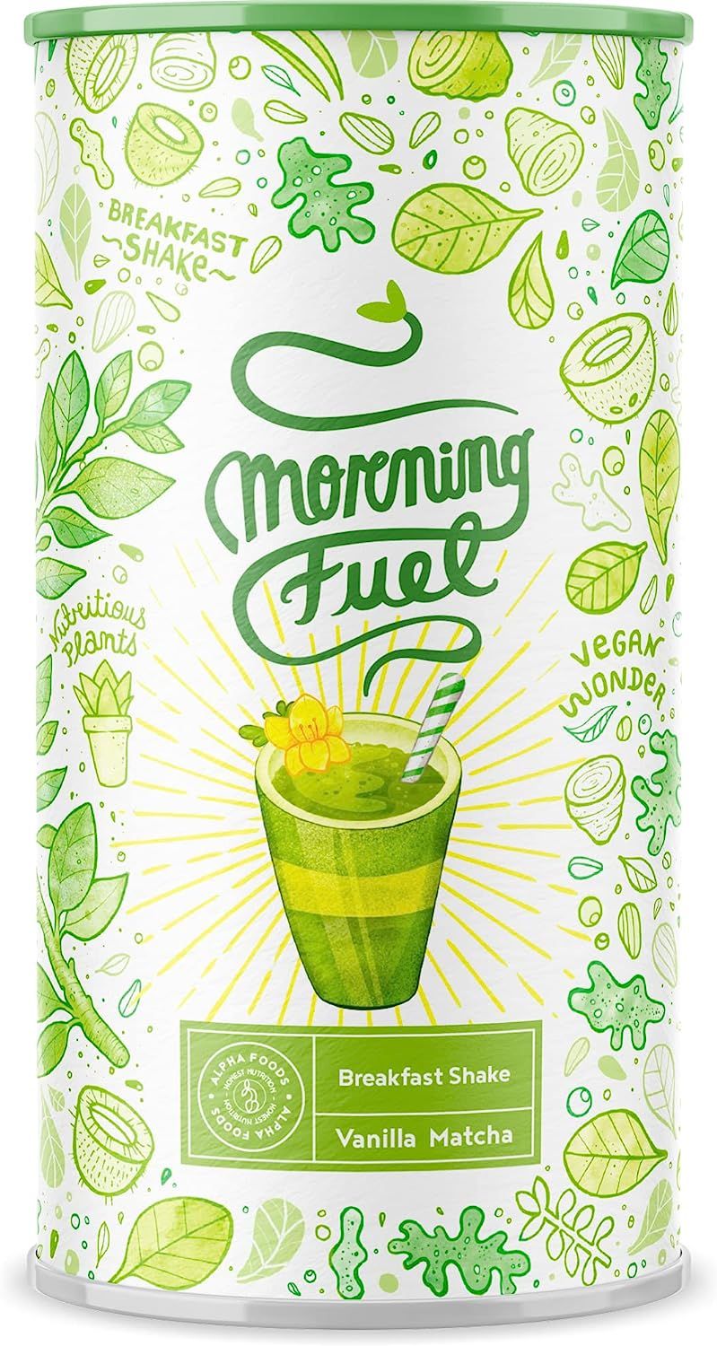 Morning Fuel Vanilla Matcha Shake Salutare al mattino, ricco di vitamine e sostanze nutritive