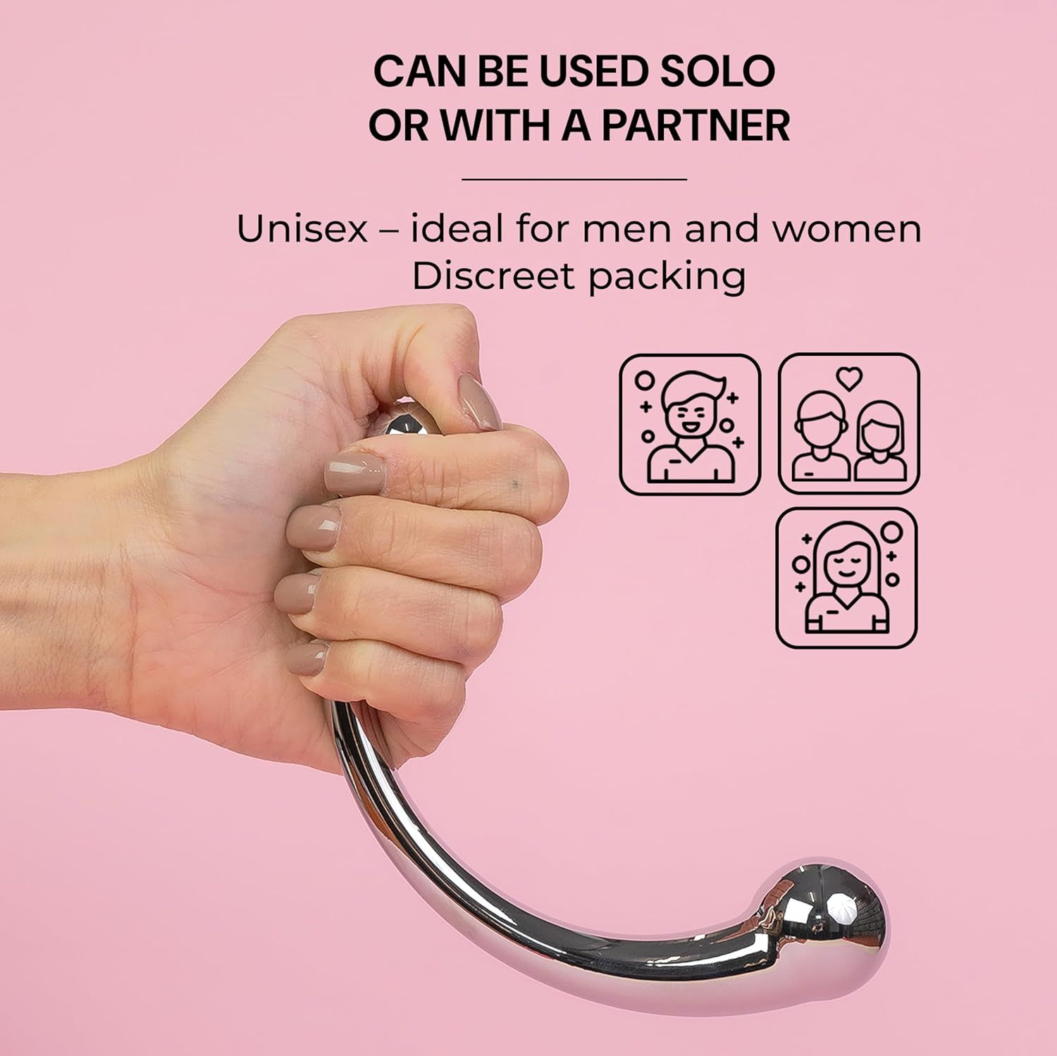FOPS doppio dildo in metallo da 16 cm, plug anale, dildo per stimolazione prostatica