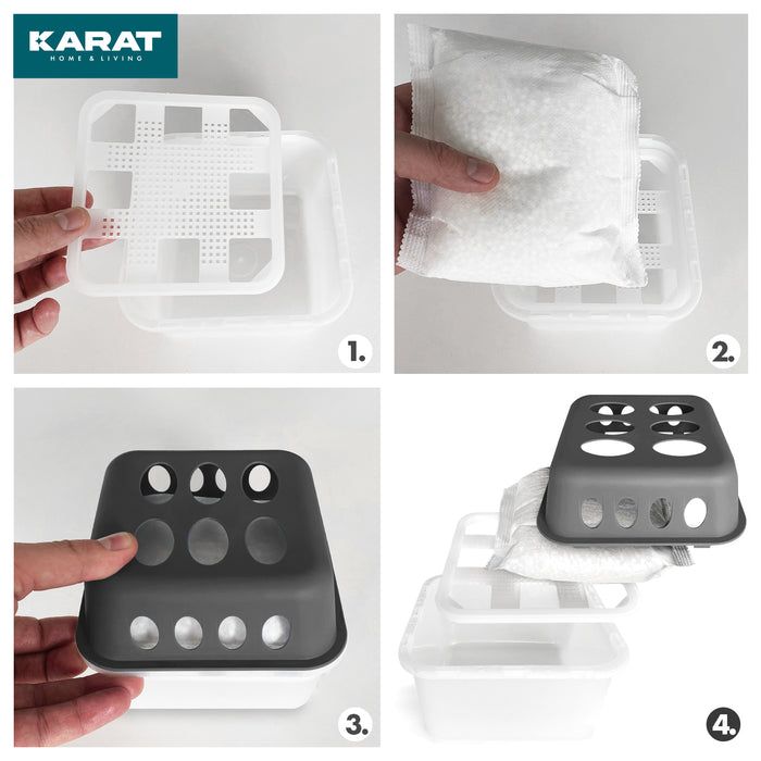 KARAT deumidificatore d’aria Hava con ricariche - deumidificatore ambienti Grigio