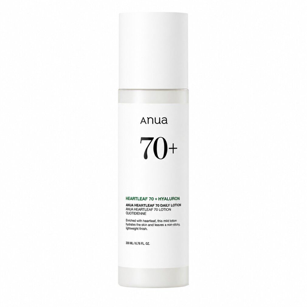 Flacone ANUA Heartleaf 70+ Hyaluron Lotion con descrizione dettagliata del prodotto e indicazione di 200ml.