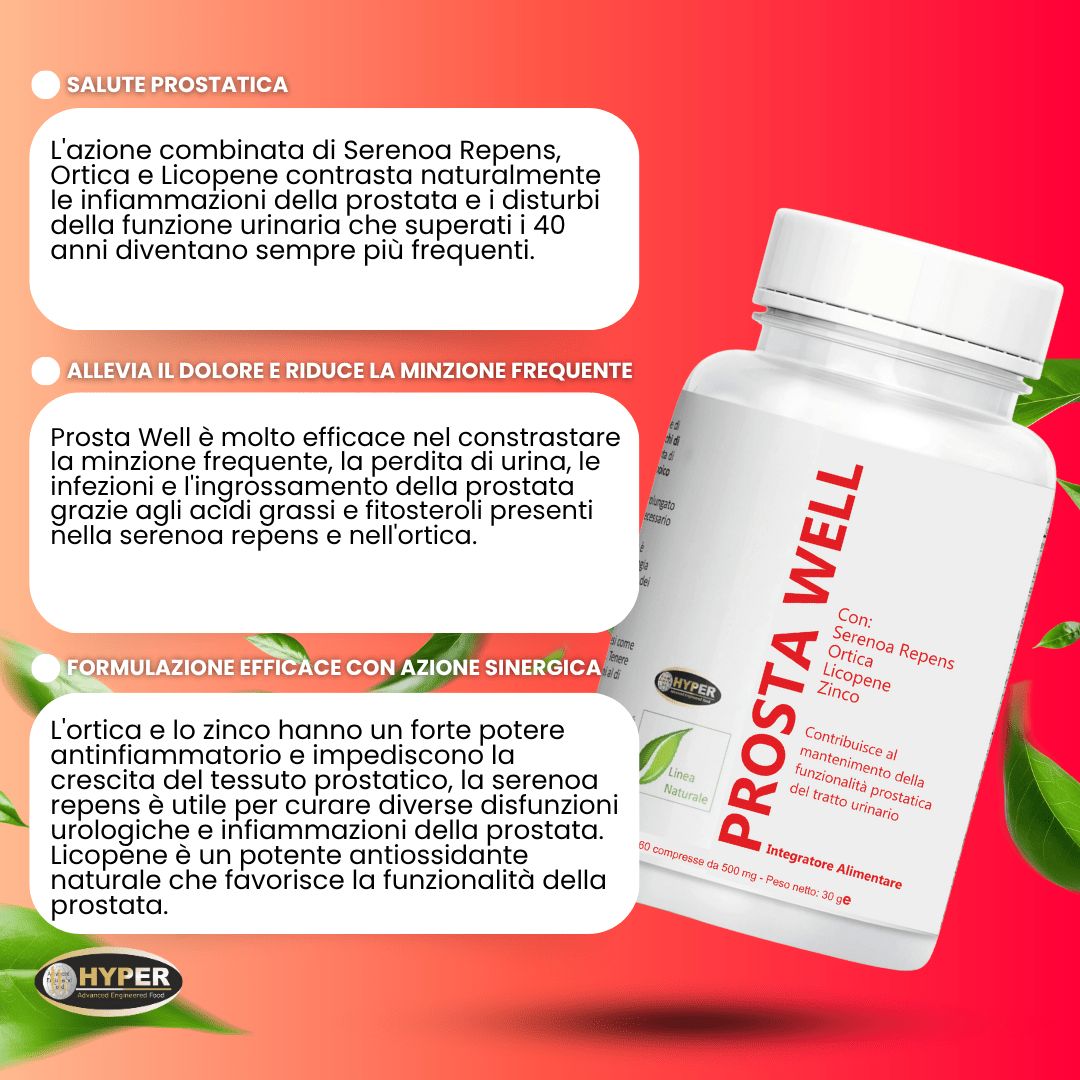 HYPER Prosta Well Serenoa Repens per il Benessere della Prostata e delle Vie Urinarie