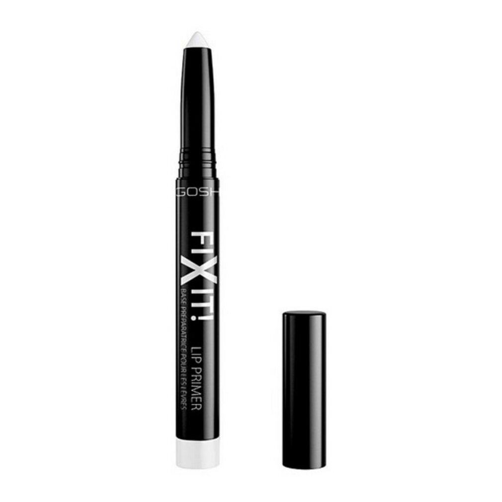 Primer labbra con matita nera e punta bianca. Il cappuccio è rimosso. Sulla matita c'è scritto "FIX IT!" e "LIP PRIMER".