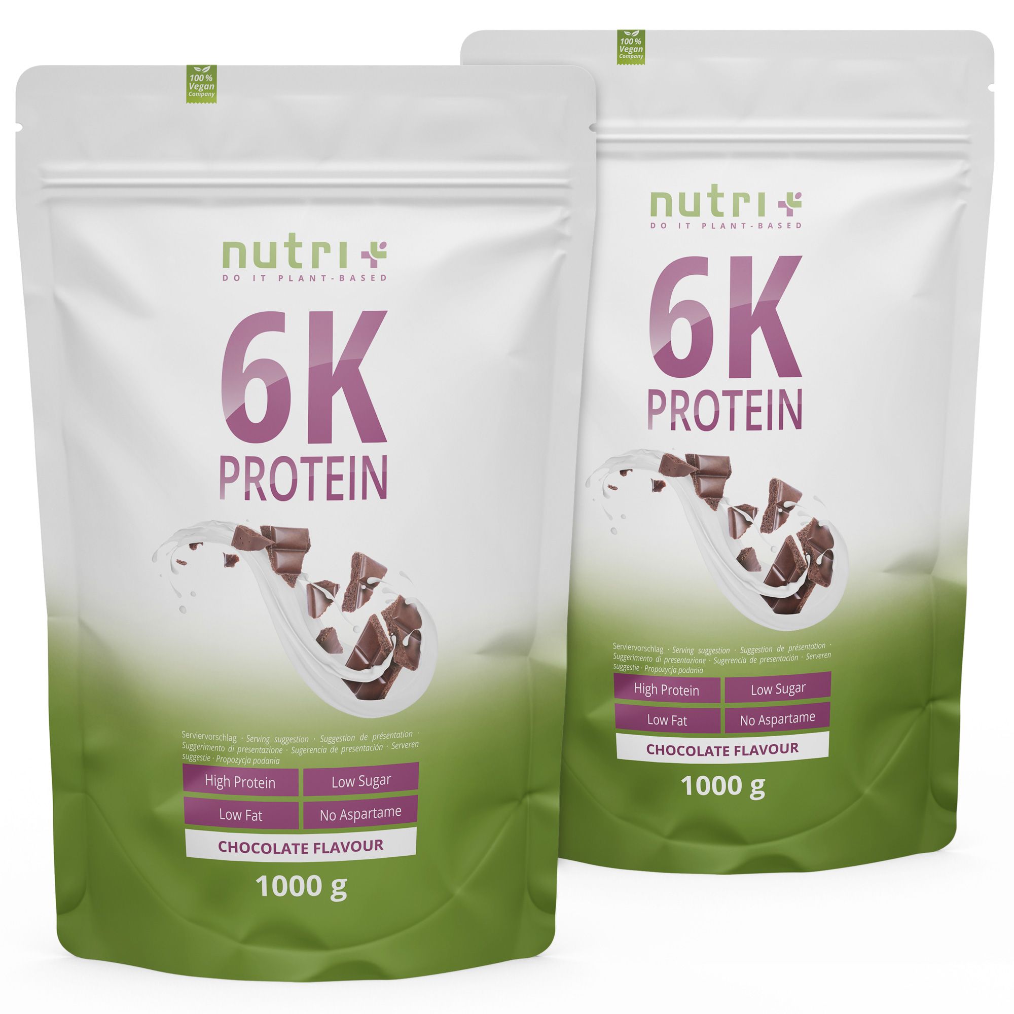 Nutri+ 6K Polvere di Proteine 2kg - Frullato Proteico senza Whey