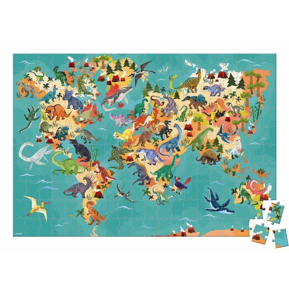 janod puzzle educativo dinosauro 200 pezzi