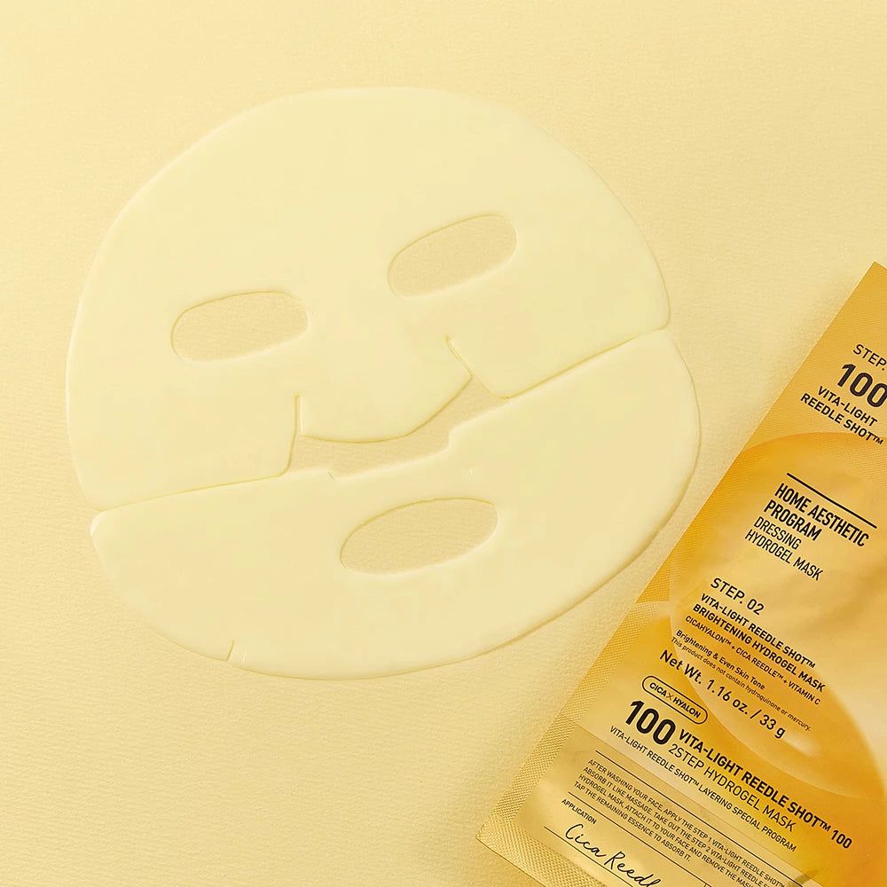 Maschera idrogel VT COSMETICS Vita-Light Reedle Shot 100 a 2 passi, spiegata.
