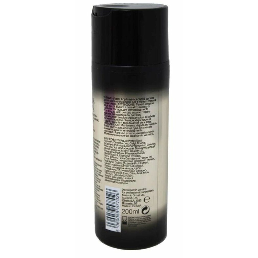 Retro di un flacone Label.m Diamond Dust Conditioner. Testo multilingue, ingredienti e indicazione del volume.