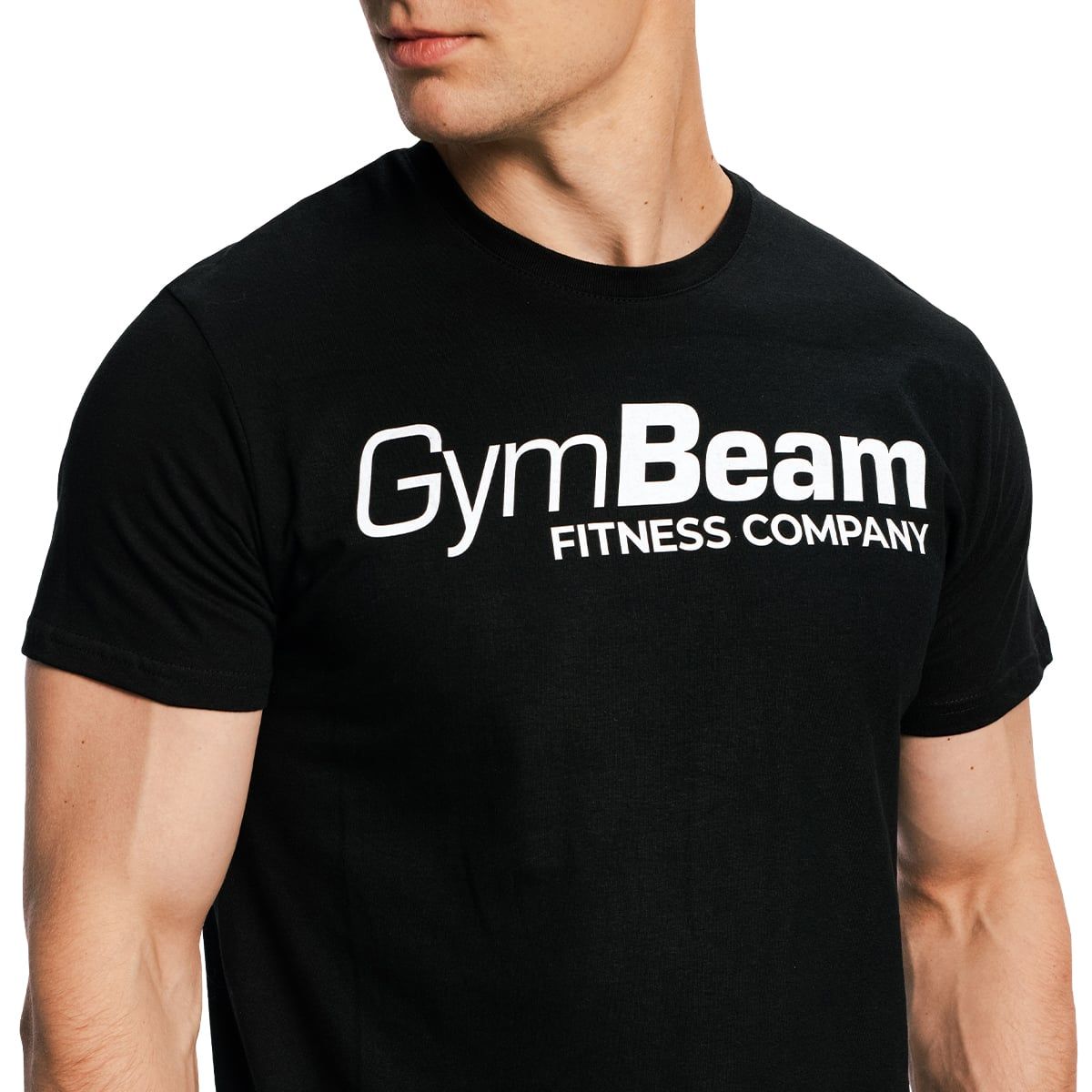 GymBeam T-shirt uomo Fitness in cotone nera regular