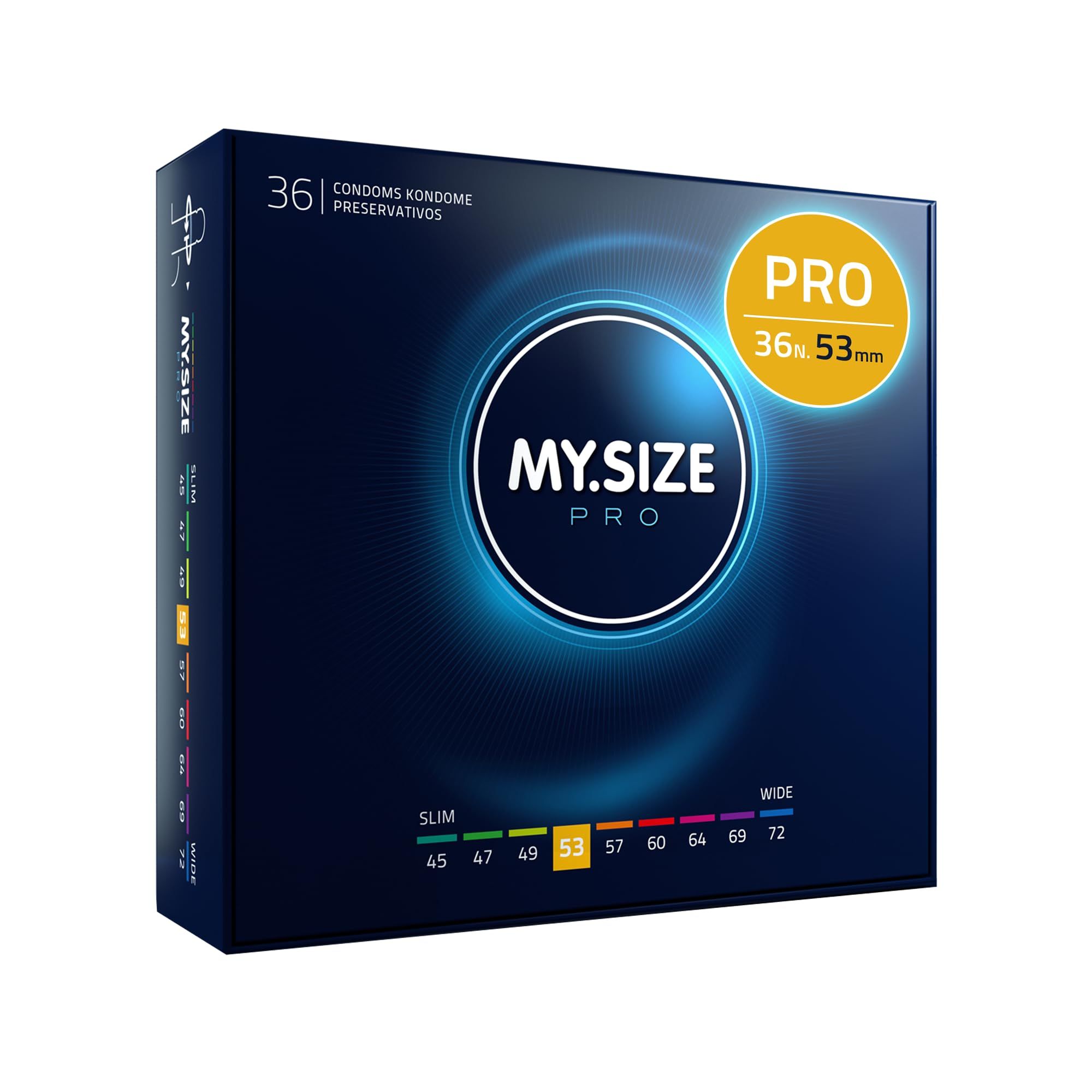 Confezione di preservativi My.Size PRO, misura 53mm.
