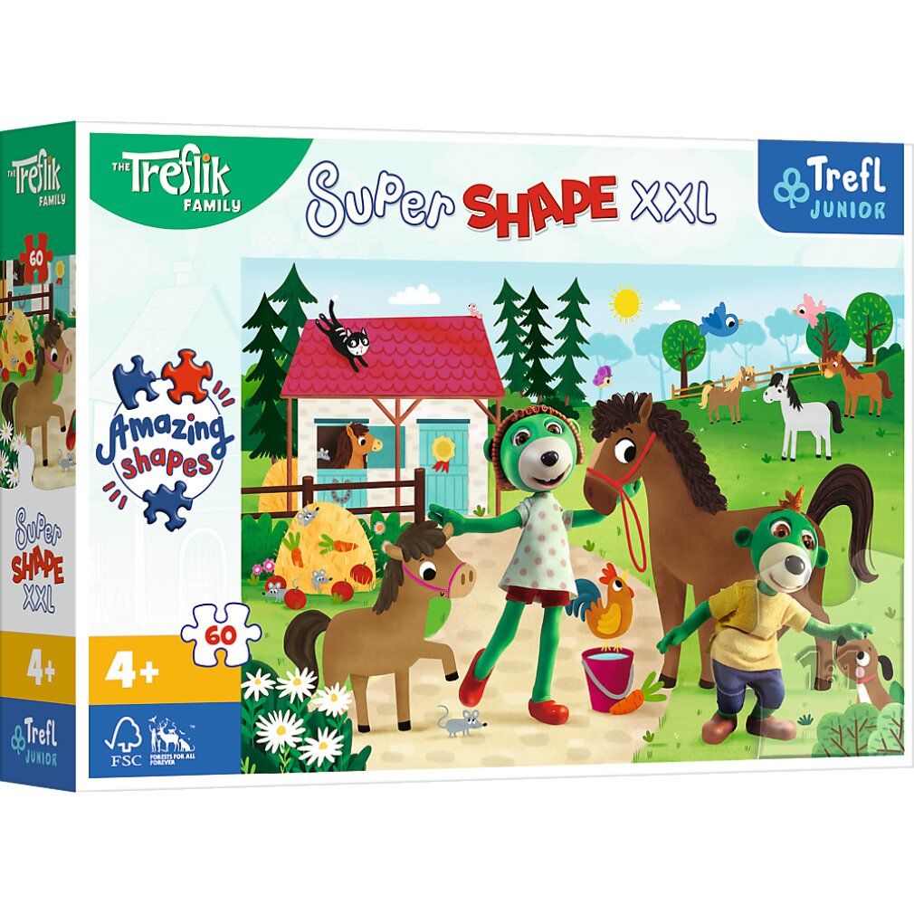Puzzle Super Shape xxl Treflies nella fattoria dei cavalli 60 pezzi