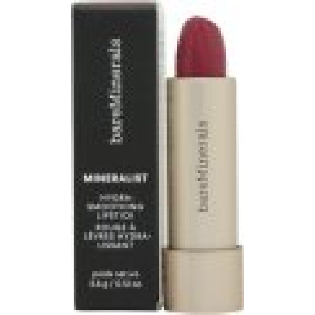 Rossetto con confezione nera. Scritta: bareMinerals, MINERALIST hydra-glättender Lippenstift. Colore: Charisma.