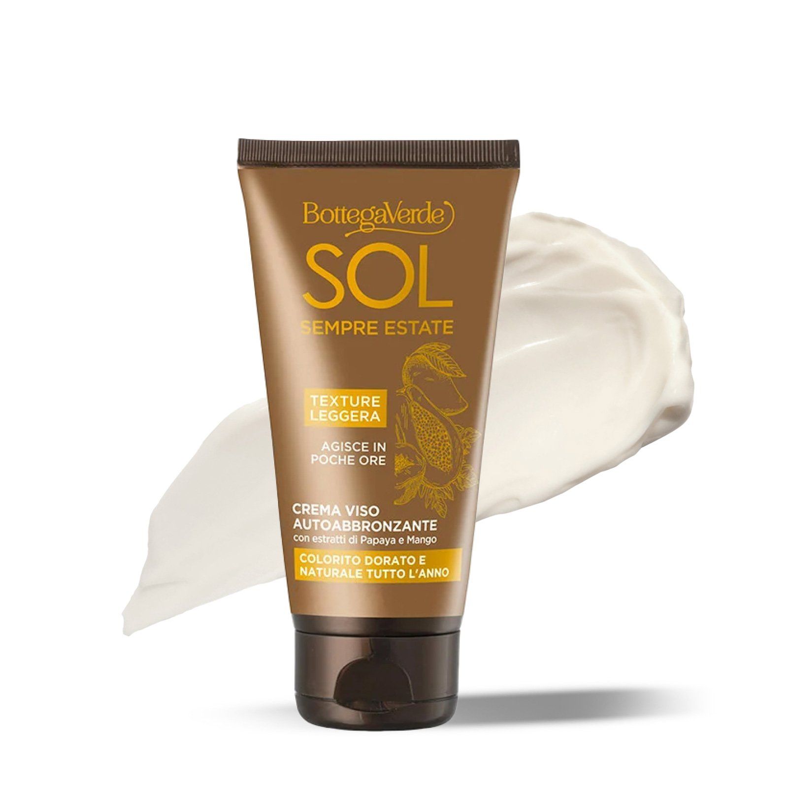 Crema viso Bottega Verde SOL Sempre Estate a texture leggera.