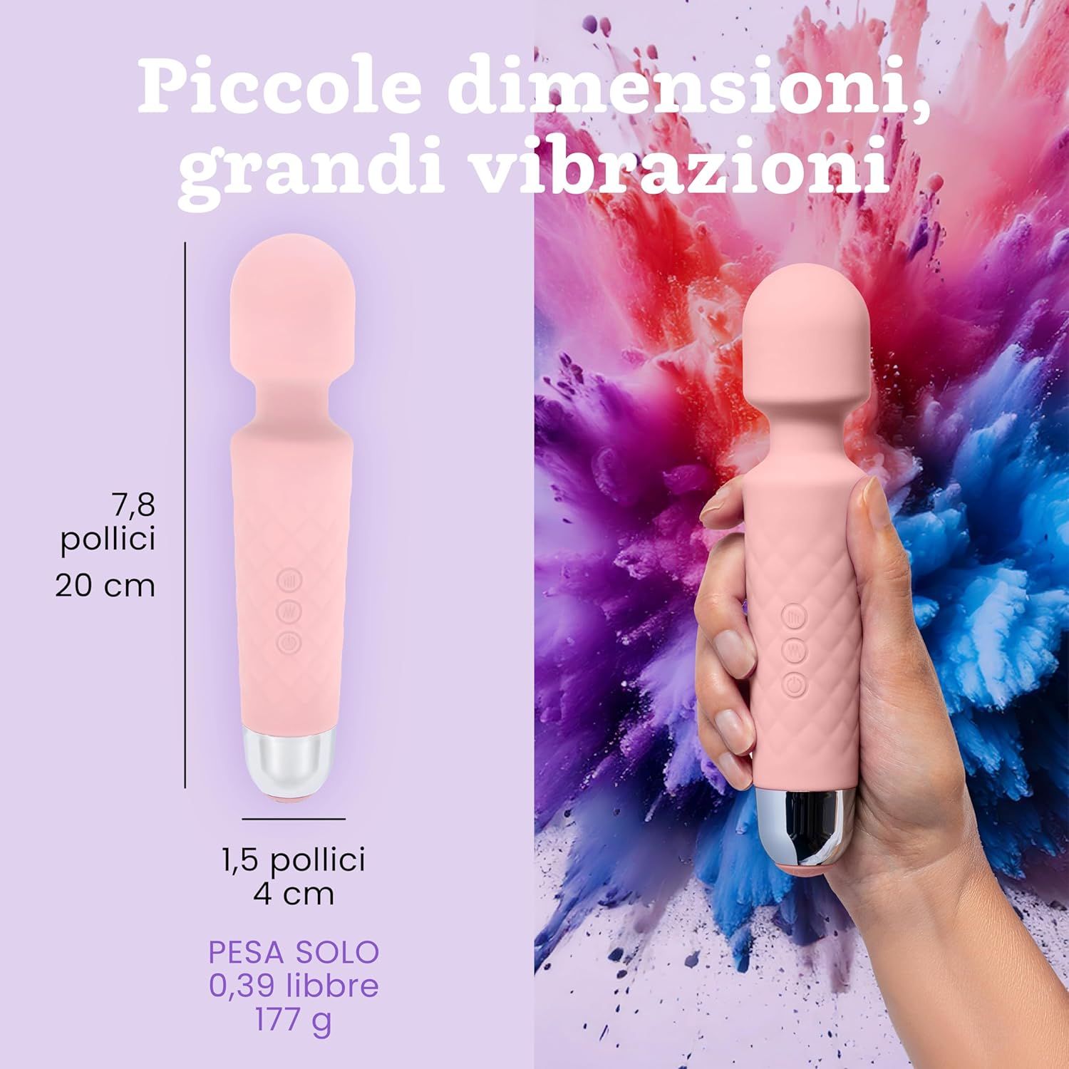 Oliver James Vibratore per donne – Silenzioso e potente, colore rosa pastello