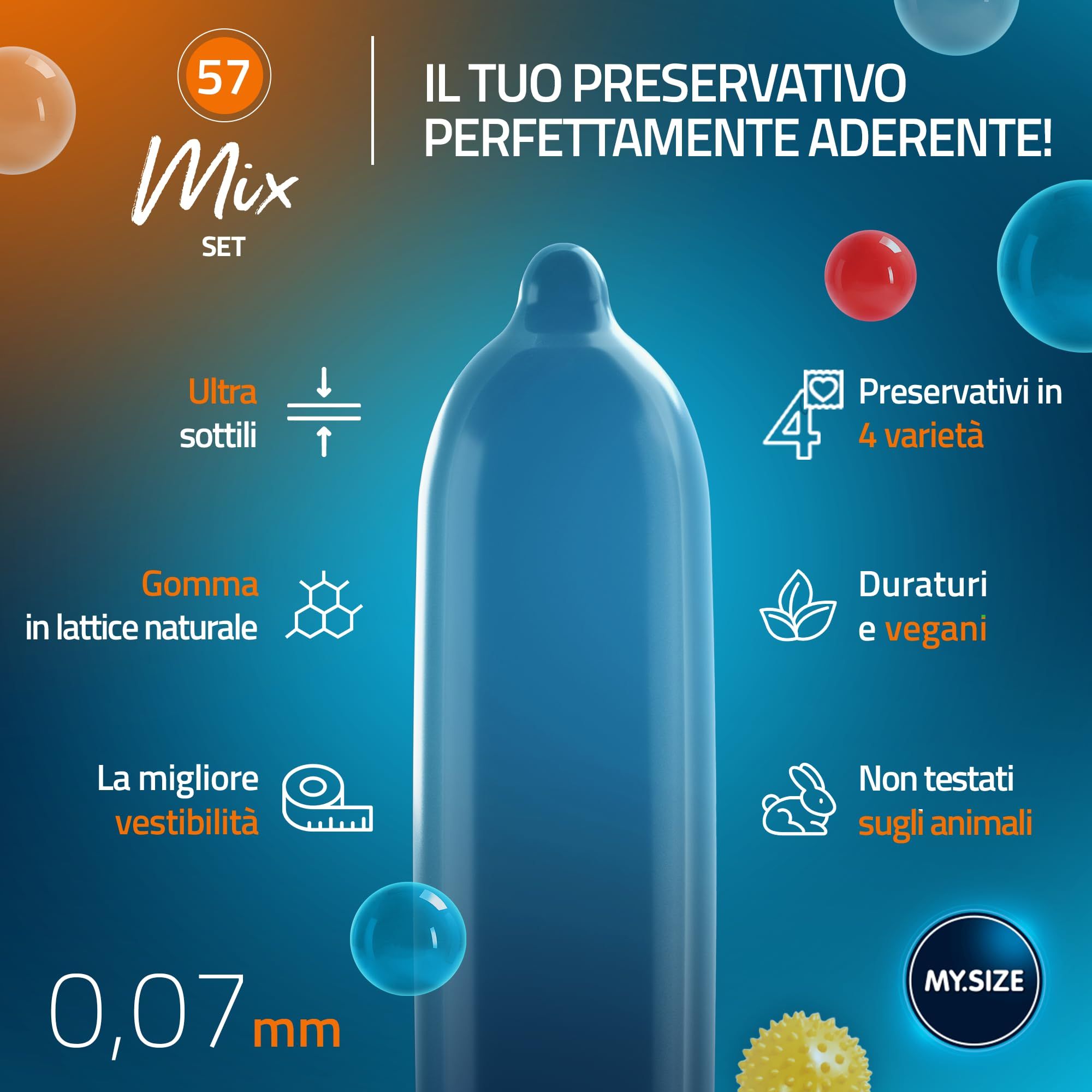 MY.SIZE Mix Set Preservativi Taglia 4 57mm