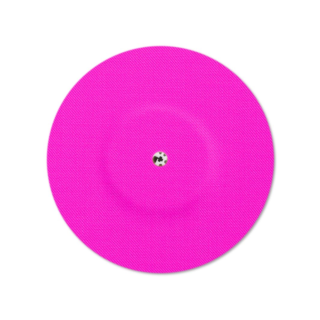 Cerotto rotondo rosa con foro di ventilazione. Sensore centrale.