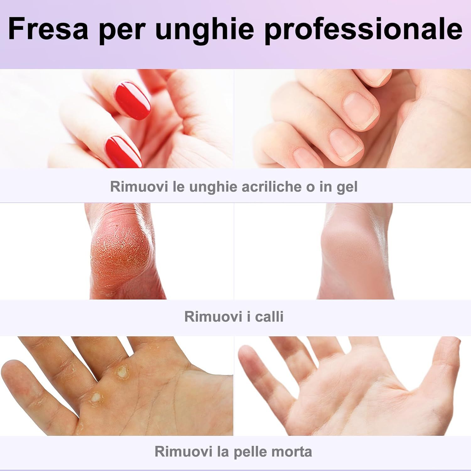 COSLUS set professionale manicure e pedicure 11 in 1 – Rosa