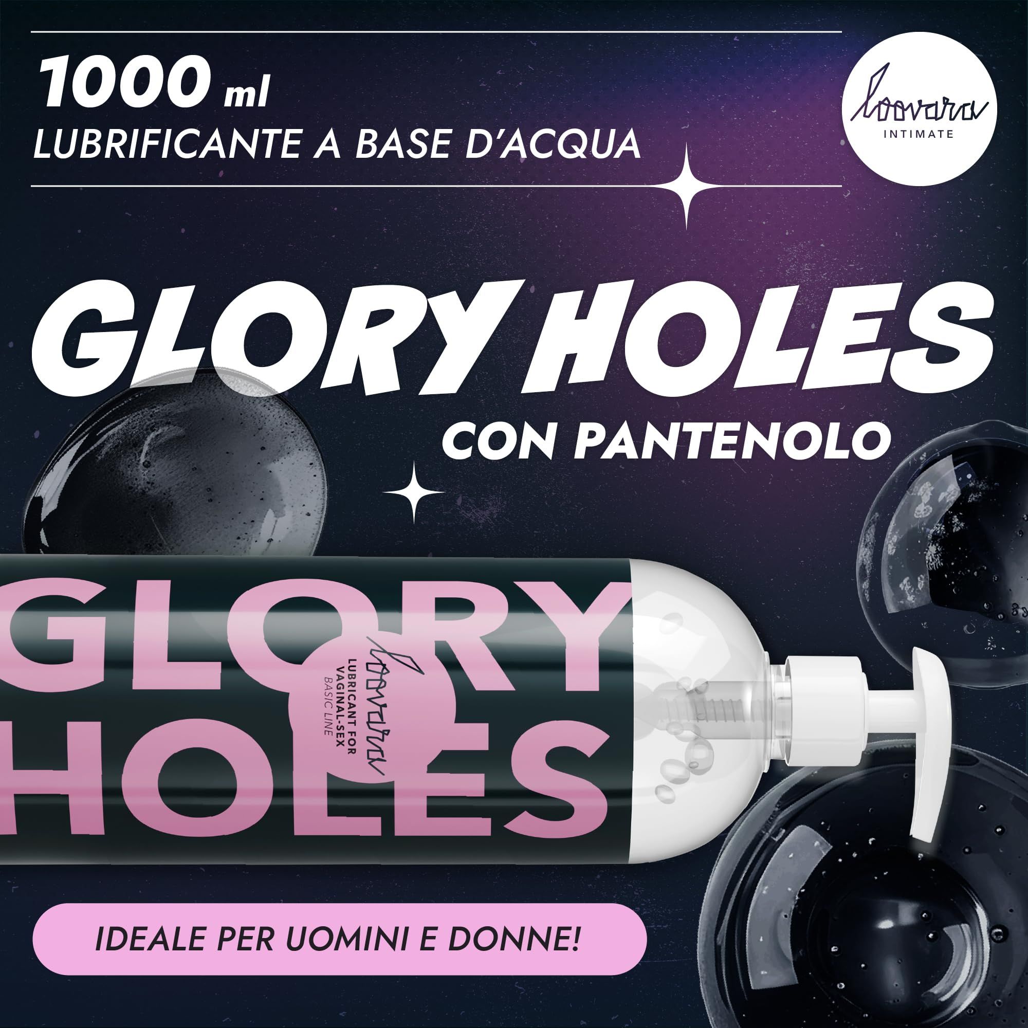 Lubrificante LOOVARA Glory Holes, 1000 ml, a base d'acqua, con pantenolo, per uomini e donne.