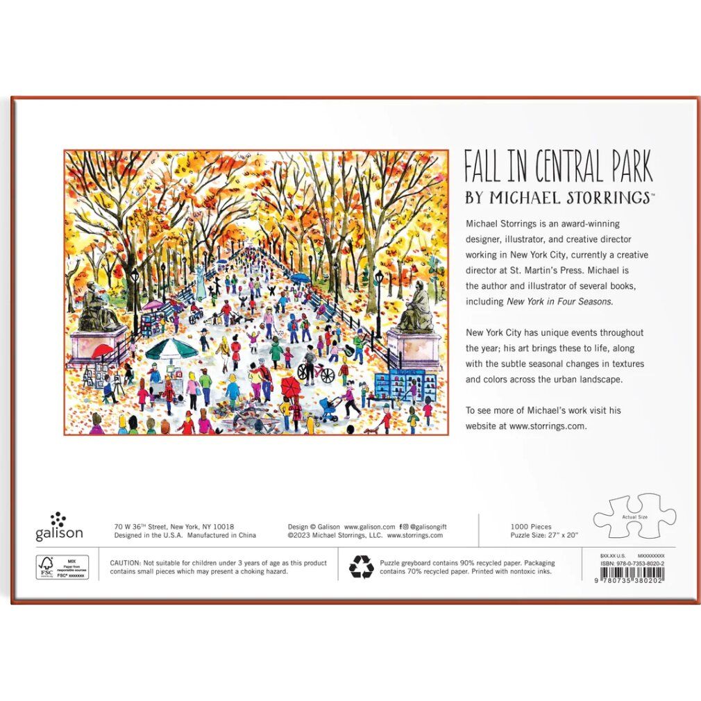 galison Puzzle Autunno a Central Park 1000 pezzi