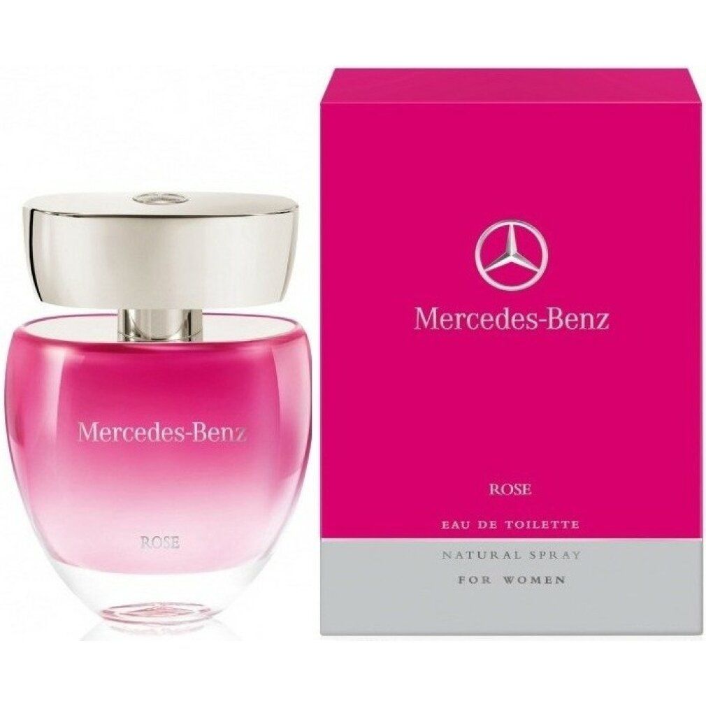 Flacone di profumo e confezione. Flacone sfumato rosa. Confezione rosa con logo e scritta.