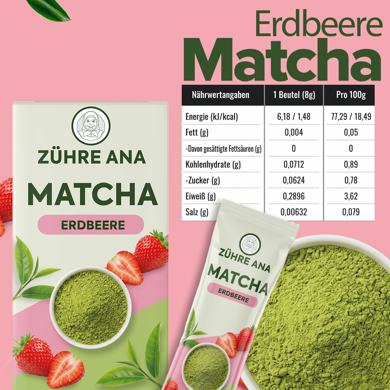 ZÜHRE ANA Tè Matcha con aroma di fragola
