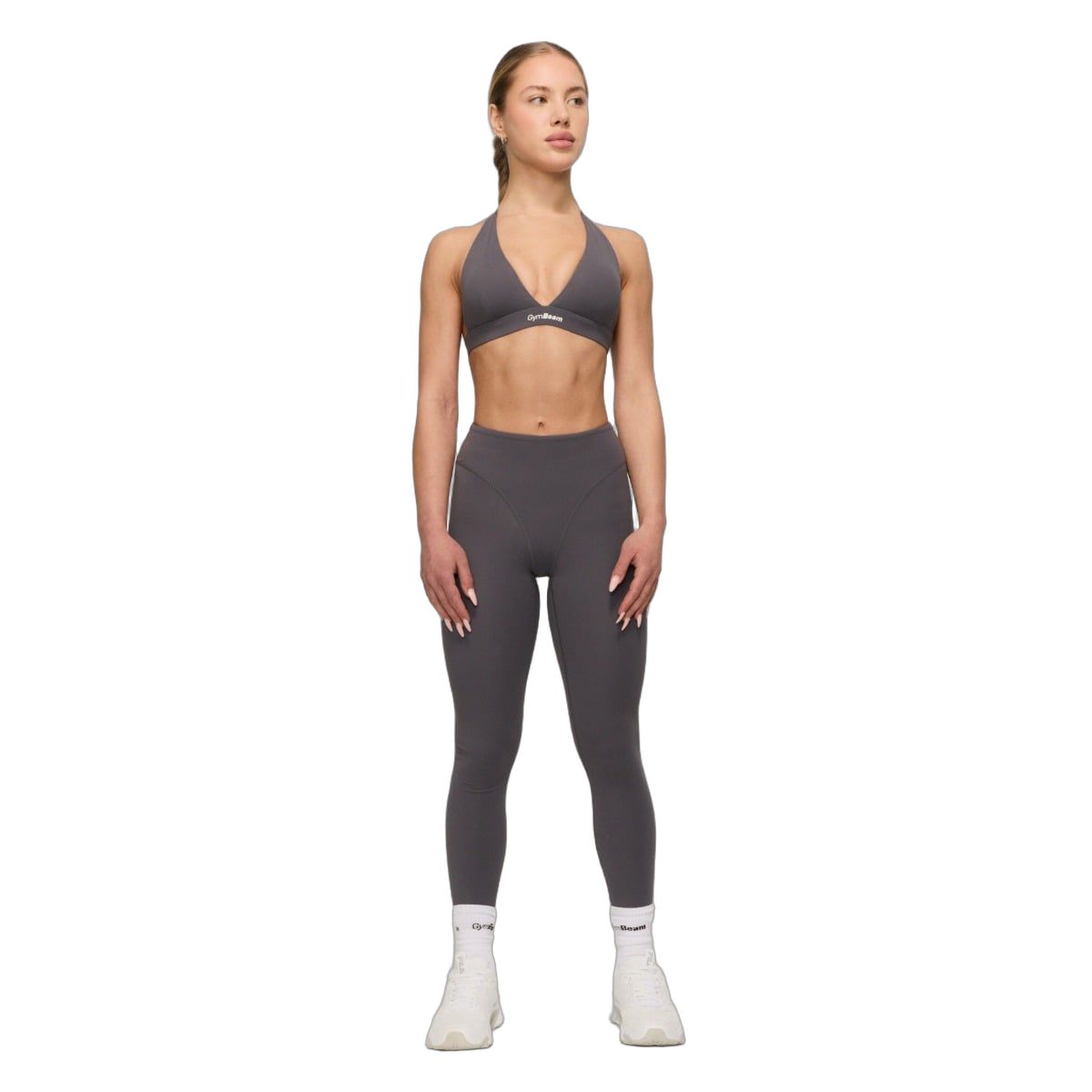 GymBeam Leggings donna Fierce grigi a vita alta senza tasche