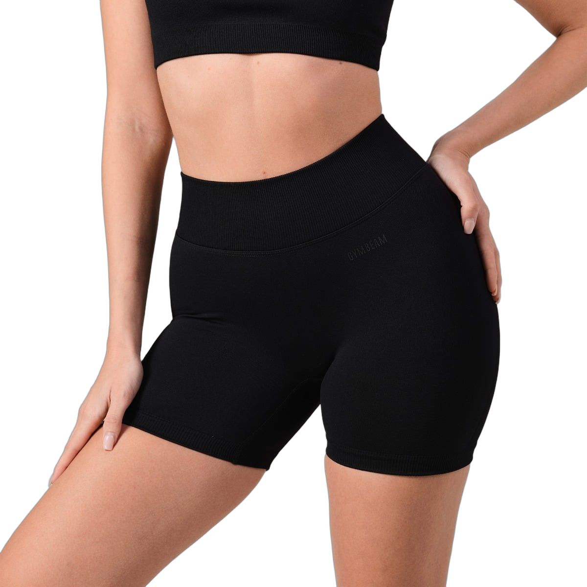 GymBeam Pantaloncini donna Seamless NEO slim a vita alta Black