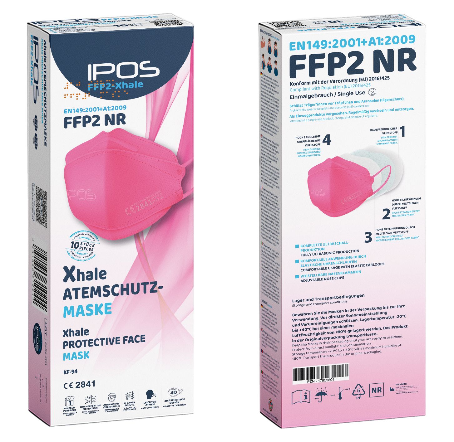 Maschere FFP2 Xhale IPOS confezionate singolarmente