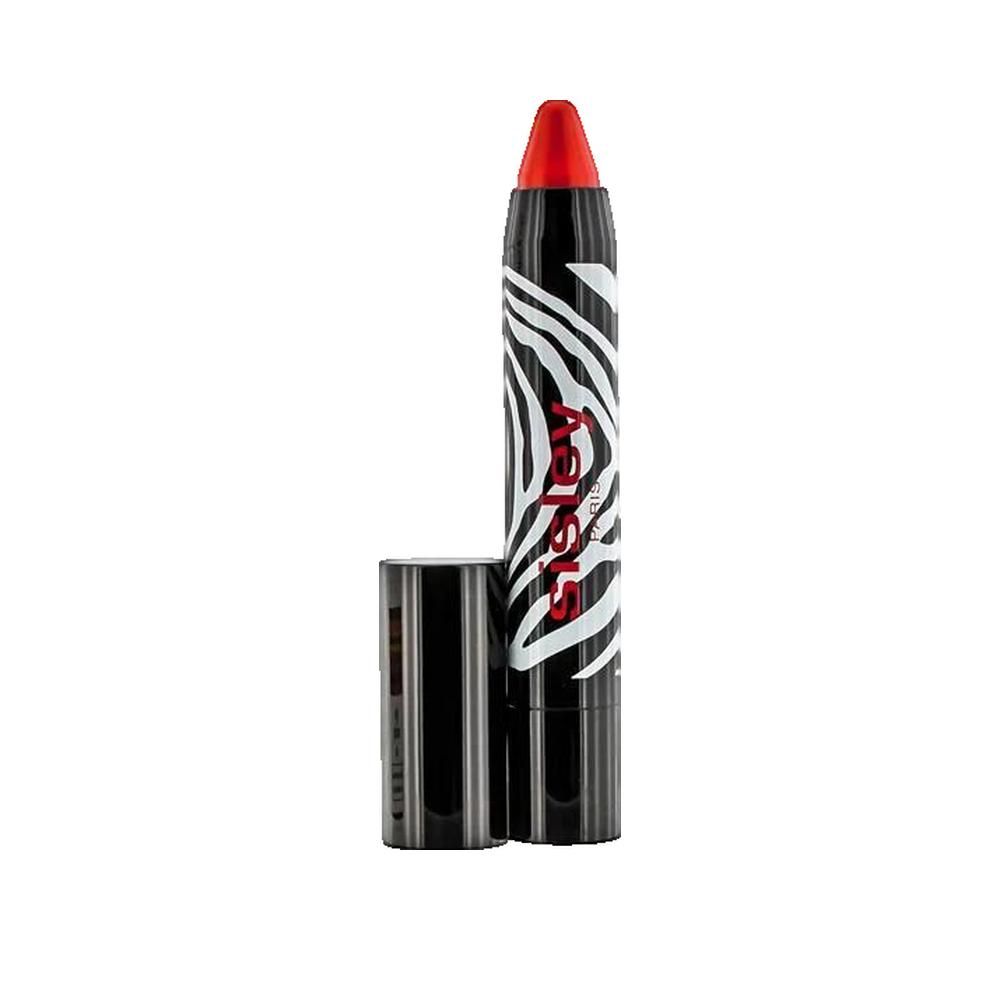 Rossetto a matita, rosso. Astuccio nero zebrato, logo Sisley. Tappo separato.