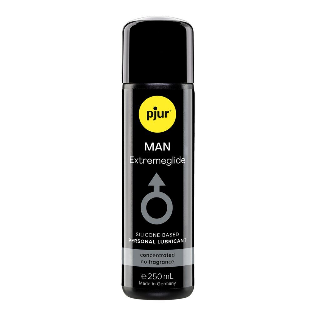 Flacone di lubrificante a base di silicone, marca pjur MAN.