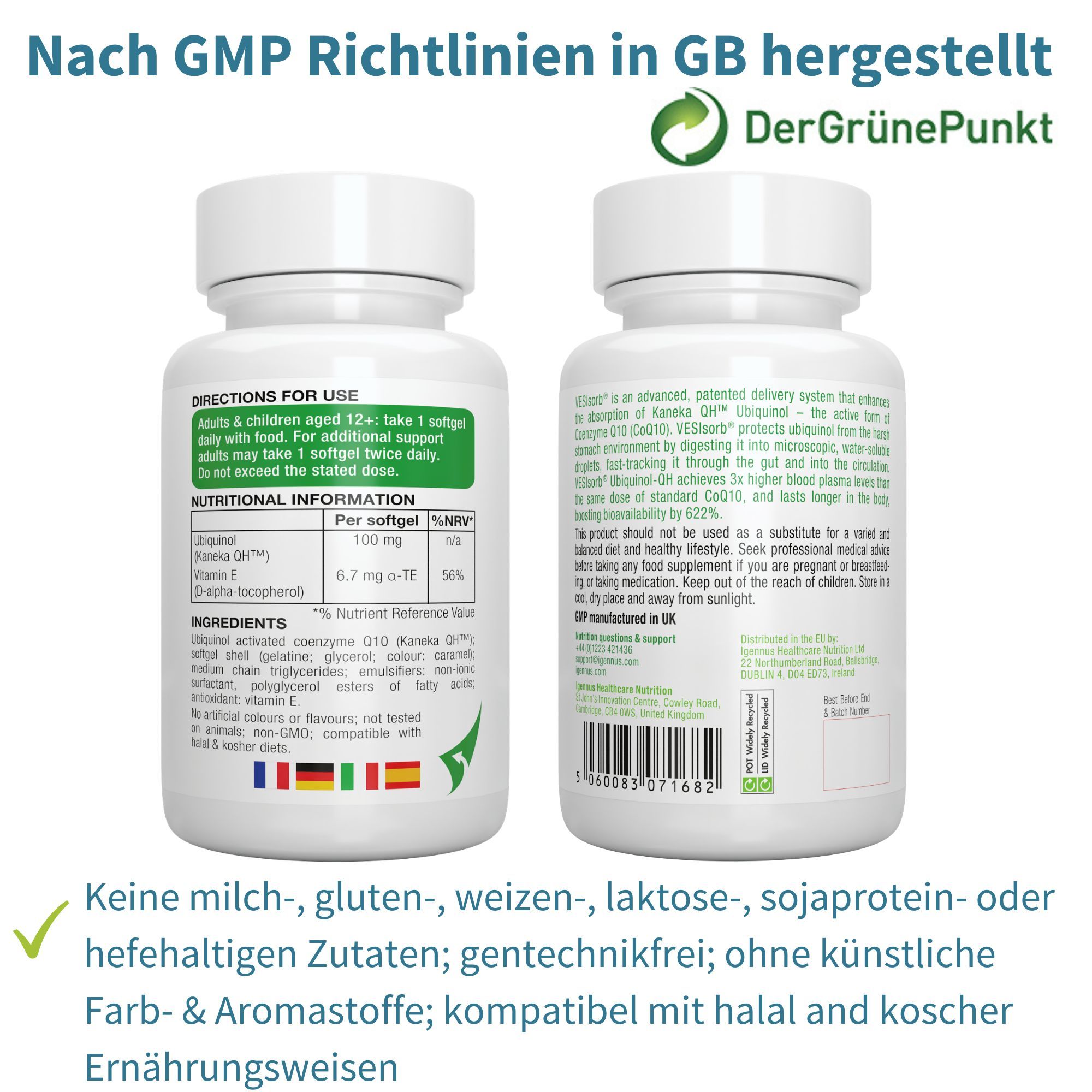 Igennus VESIsorb Ubiquinolo 100mg Kaneka, Ubichinolo Integratore Coenzima Q10