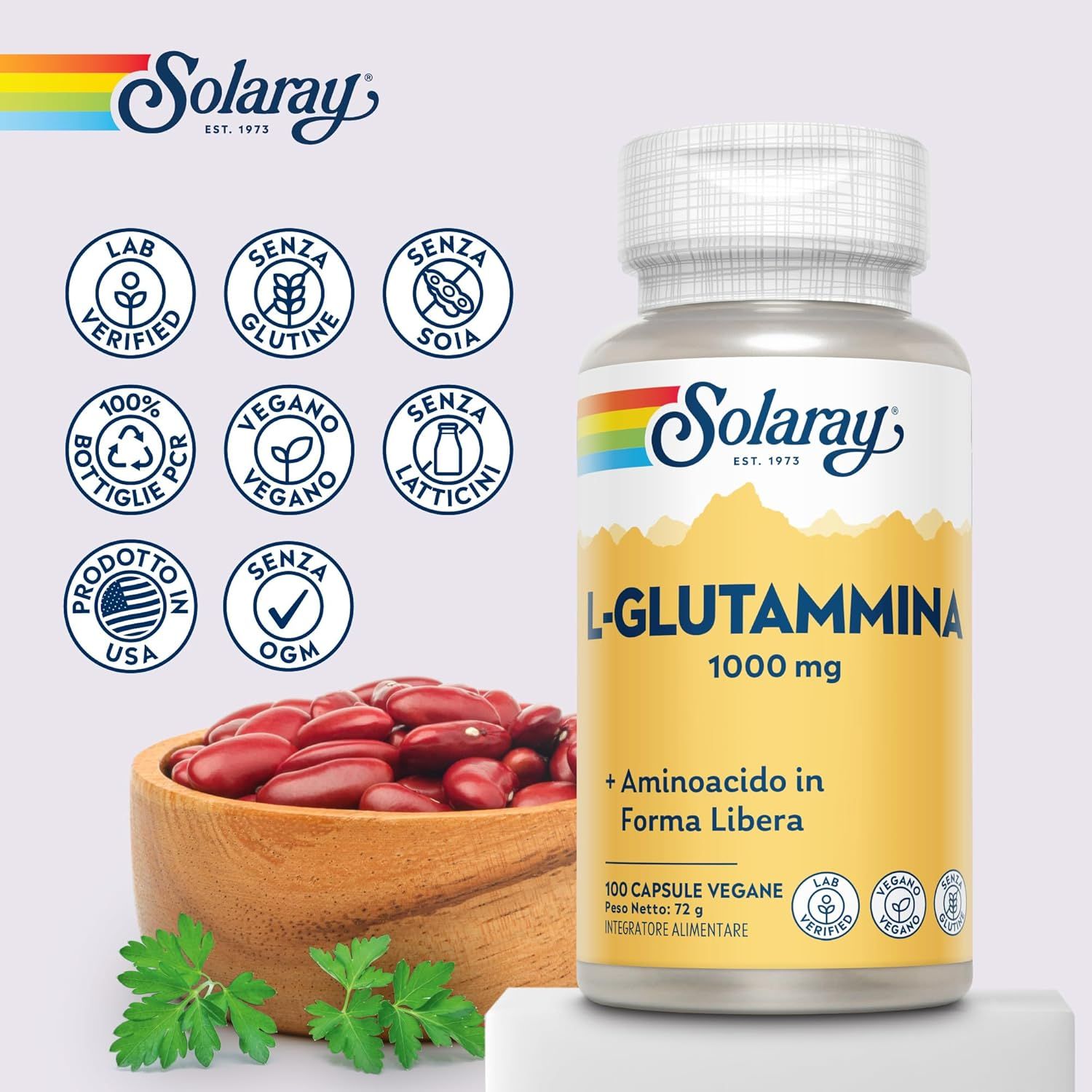 Solaray Capsule di L-Glutammina